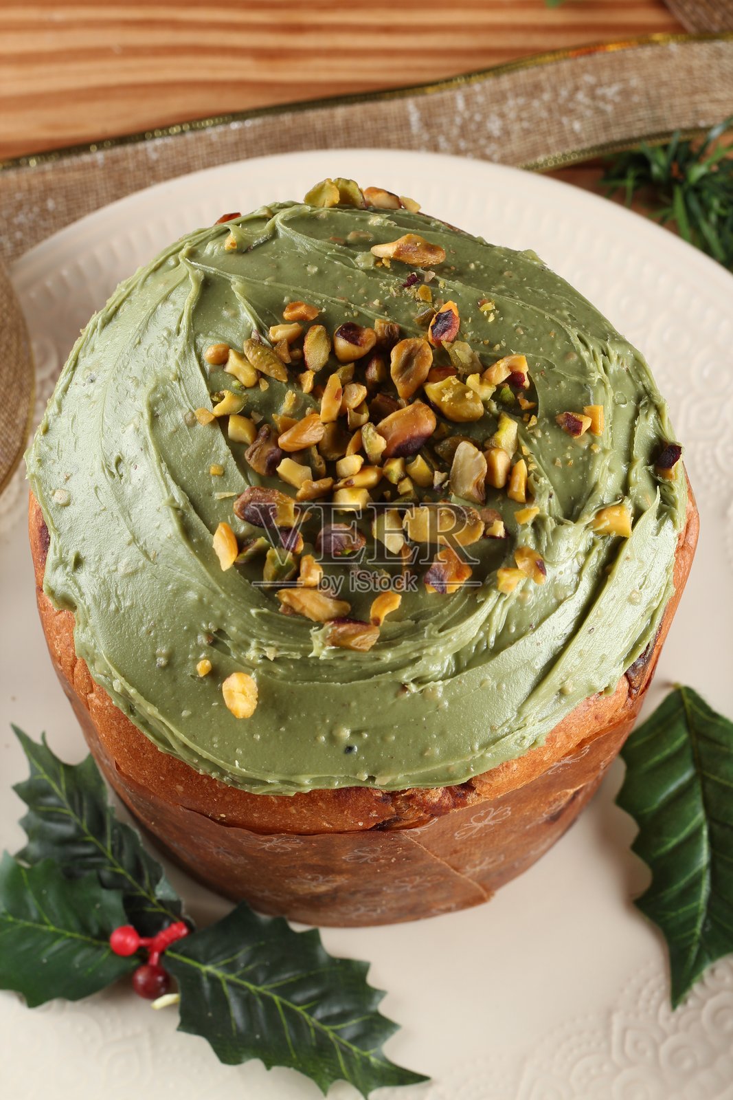 填充式潘纳托尼蛋糕照片摄影图片