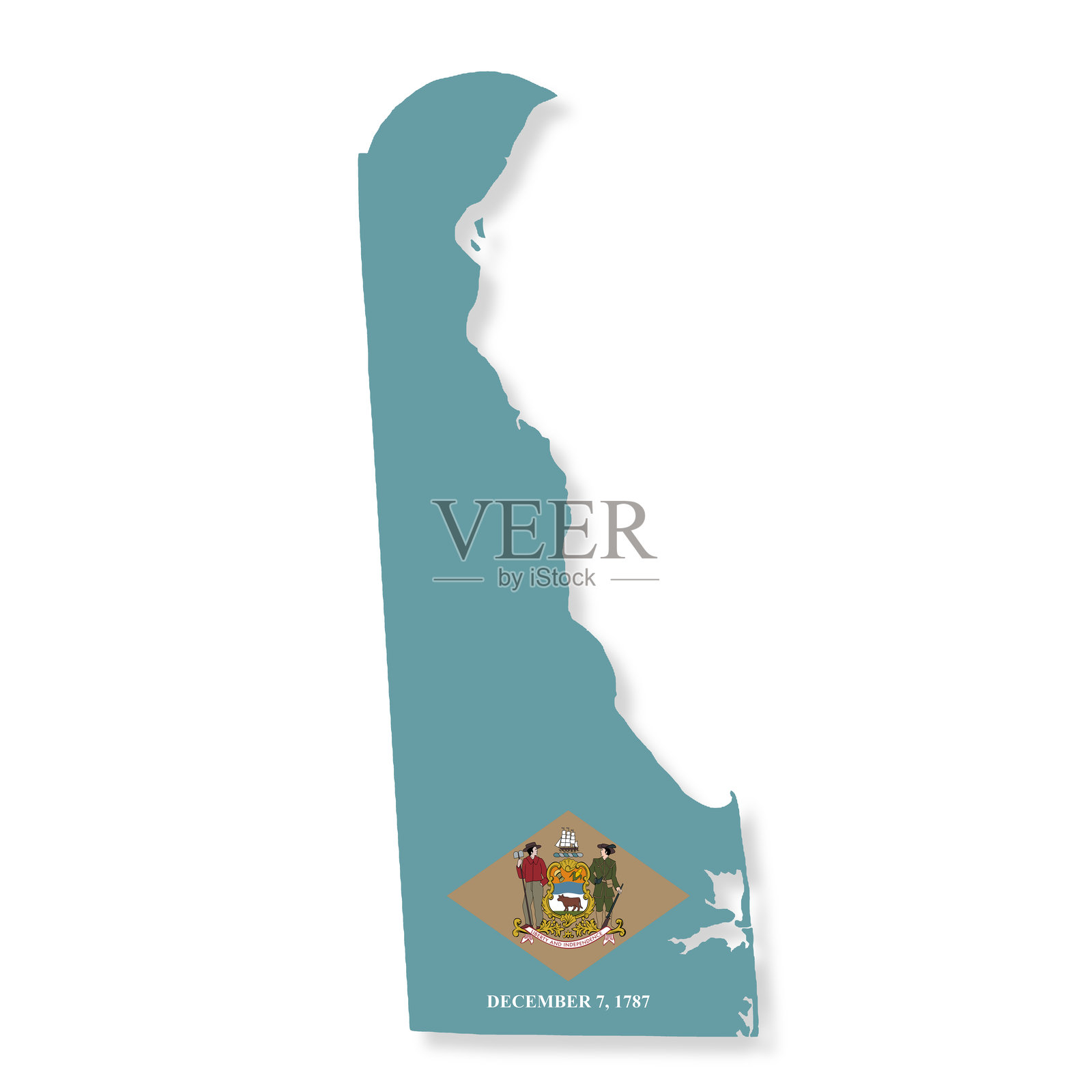 特拉华州国旗地图插图插画图片素材