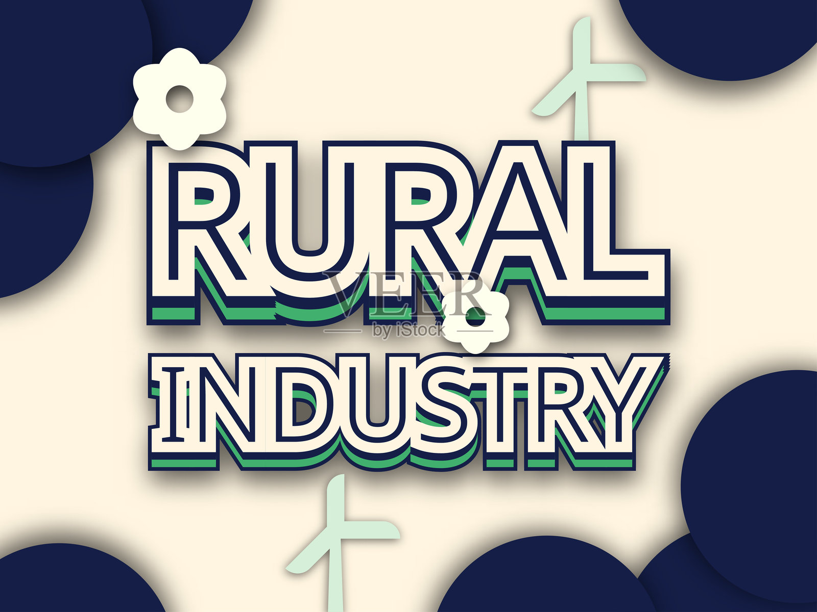 乡村工业3D可编辑文本效果,配有纸艺风格背景。适合用于横幅和图形设计。效果已保存在“图形样式”中。插画图片素材