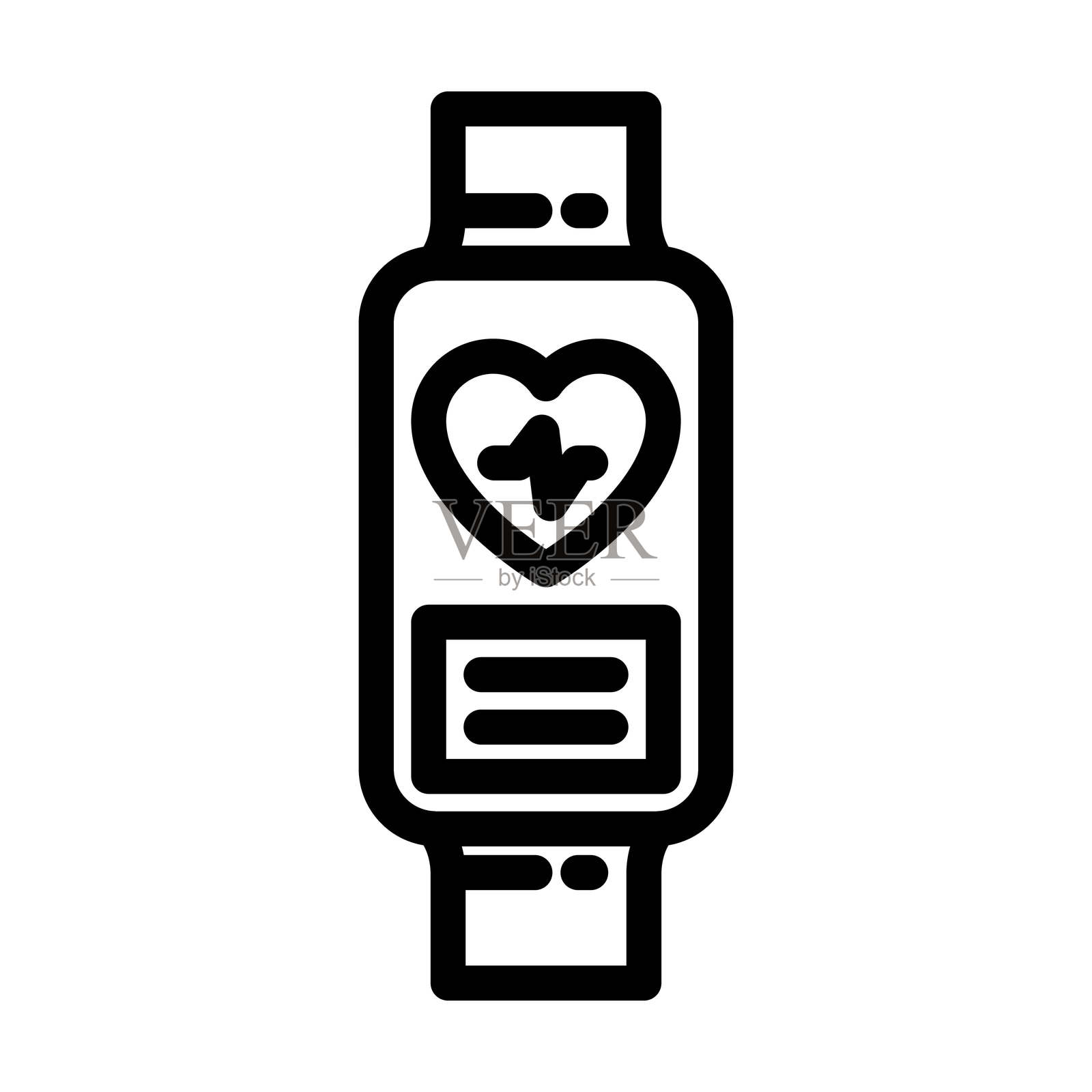 生物识别腕带可穿戴设备线条图标插图插画图片素材