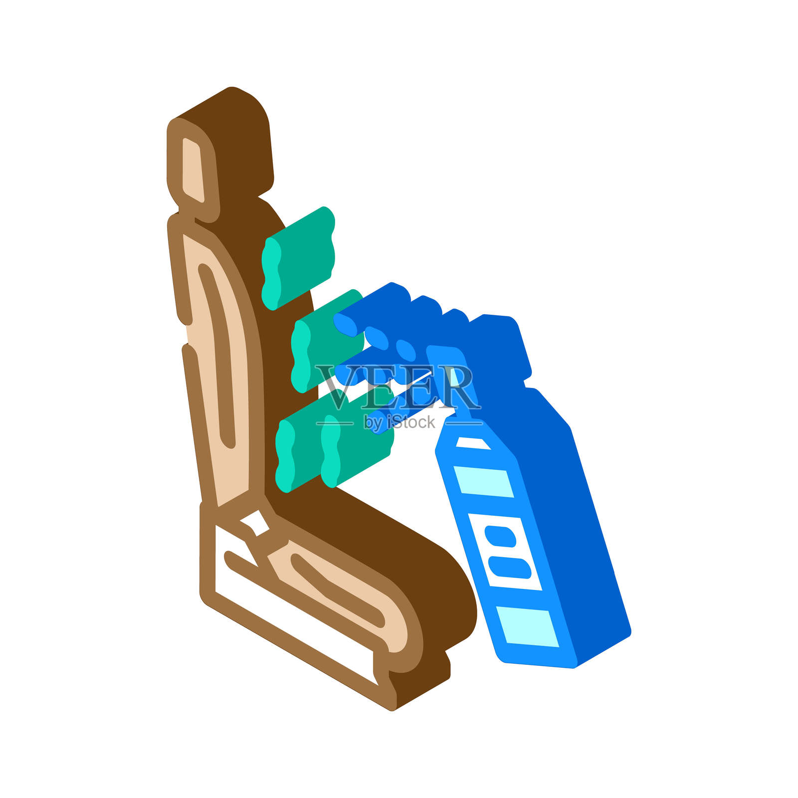 汽车护理除臭剂等距图标矢量插图插画图片素材