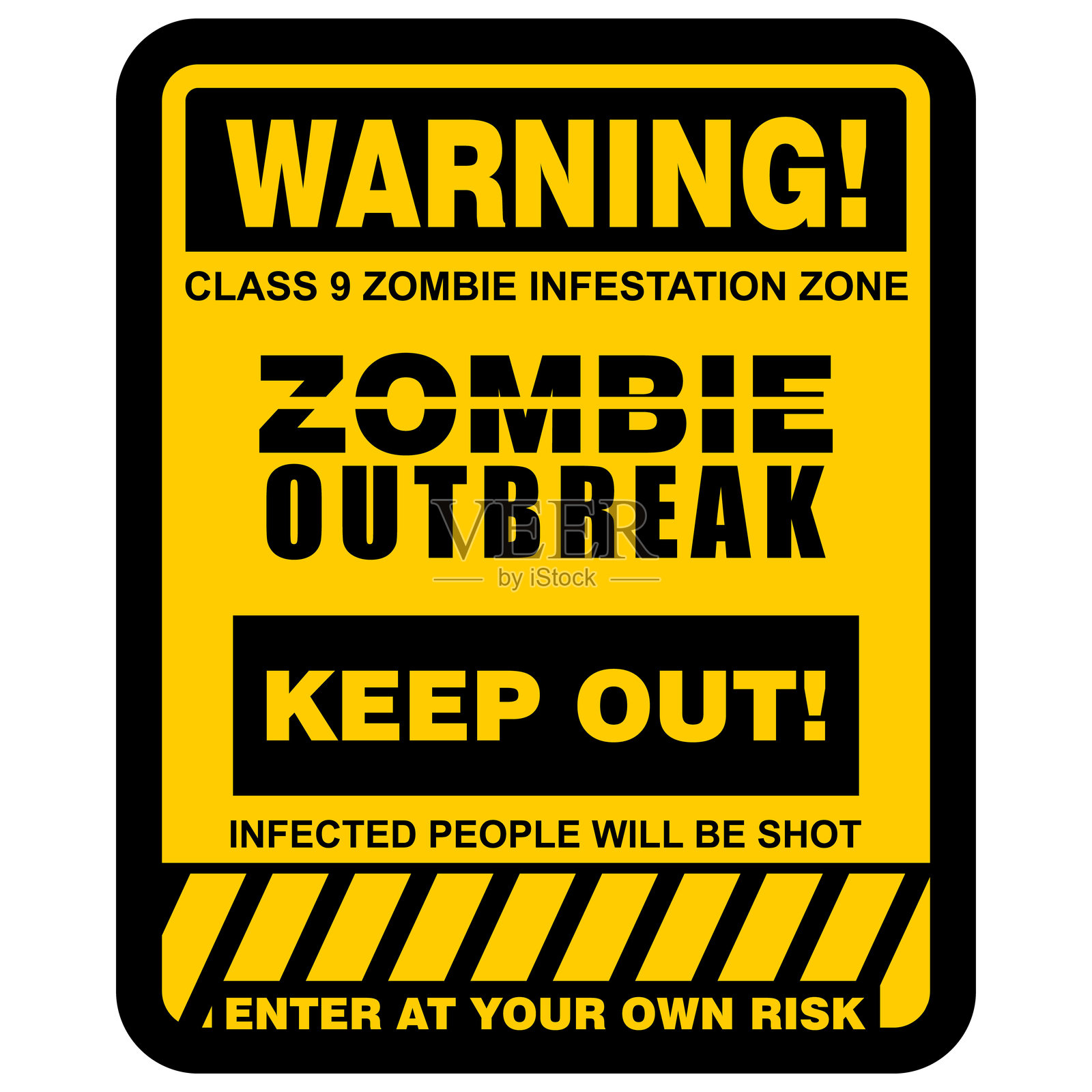 警告,僵尸病毒,标志矢量图插画图片素材