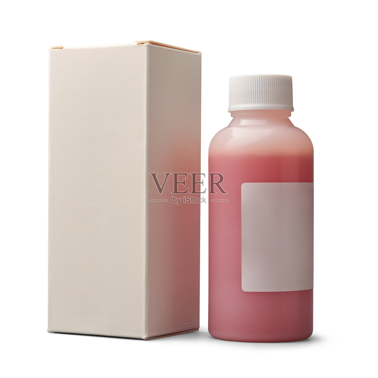带空白标签和盒子的药瓶孤立展示照片摄影图片