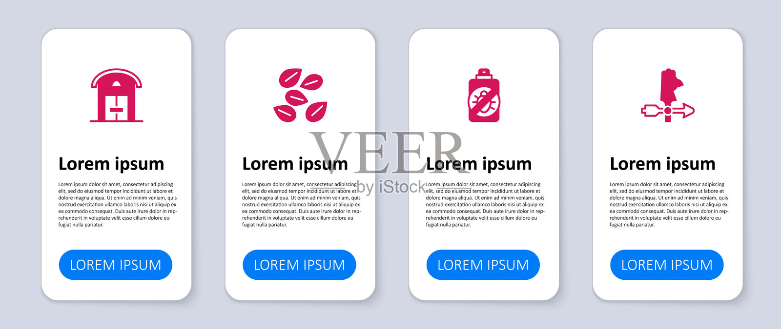 公鸡天气风向标、喷雾驱虫剂、特定植物种子和农舍。商业信息图模板。矢量图。插画图片素材