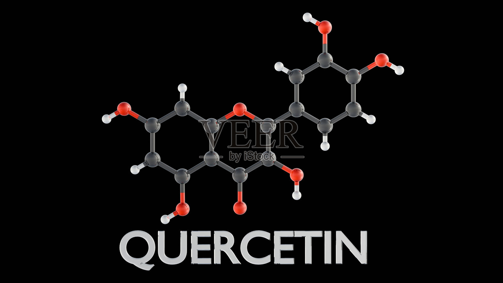 槲皮素的化学结构式。照片摄影图片