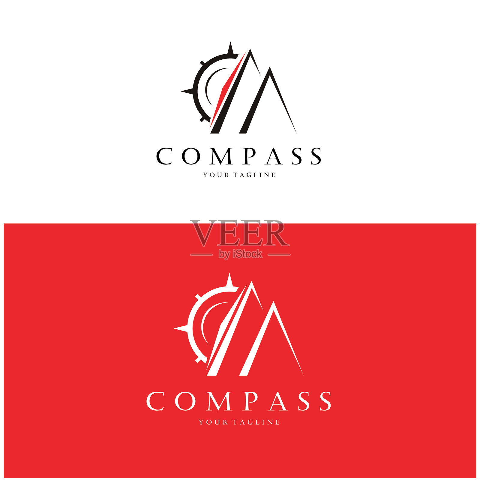 现代扁平化指南针图标,独立于背景。适用于商业、营销和互联网概念的时尚简单矢量符号,可用于网站设计或移动应用按钮的标志插图。插画图片素材