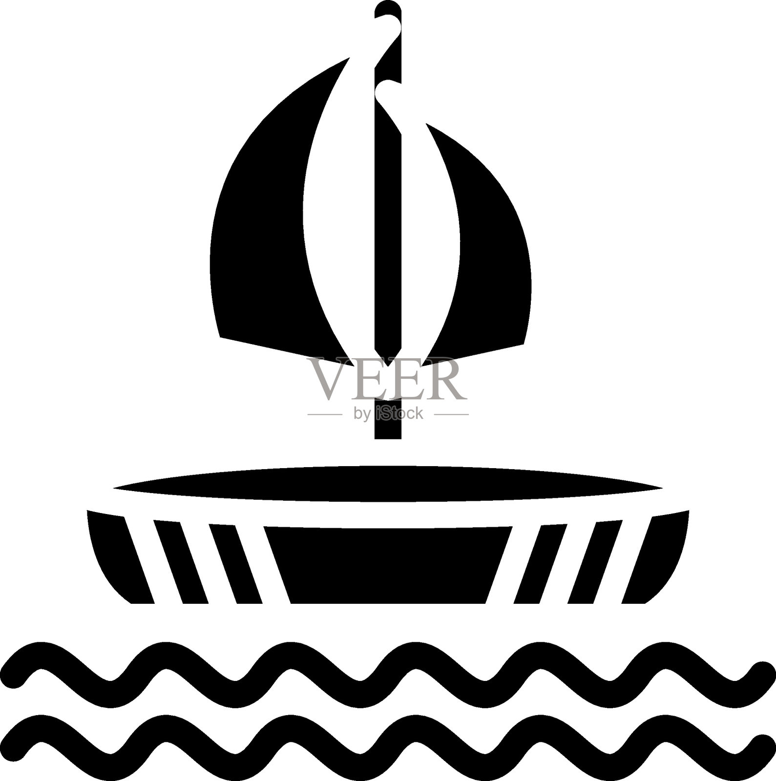 疗愈港口矢量设计图标风格插画图片素材