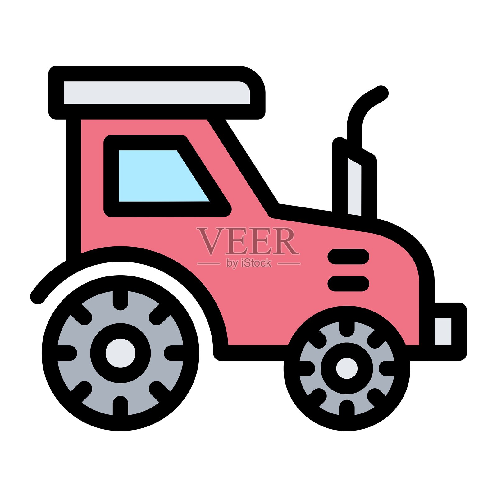 拖拉机矢量图标设计插图插画图片素材