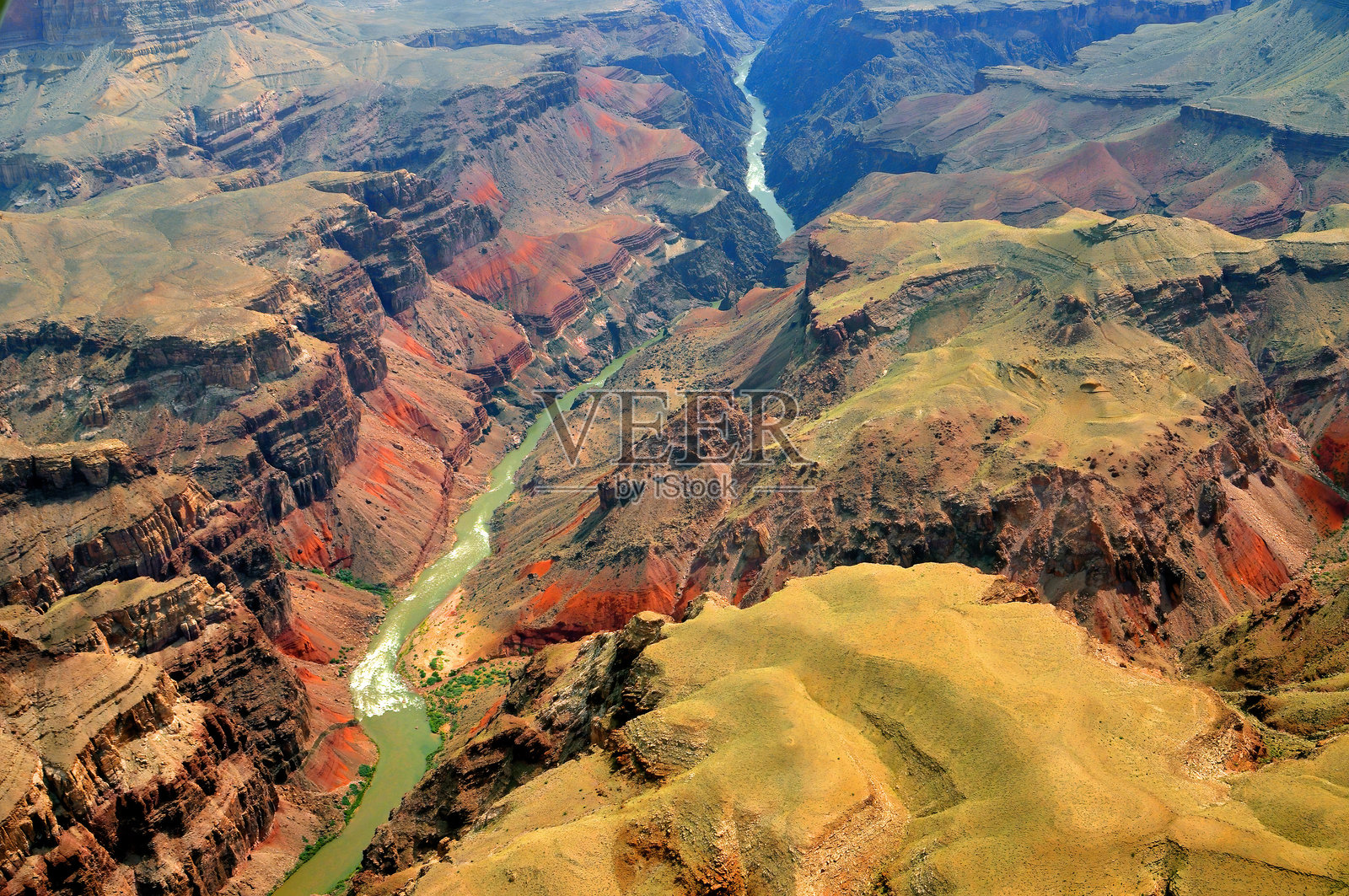 亚利桑那州大峡谷的鸟瞰图照片摄影图片