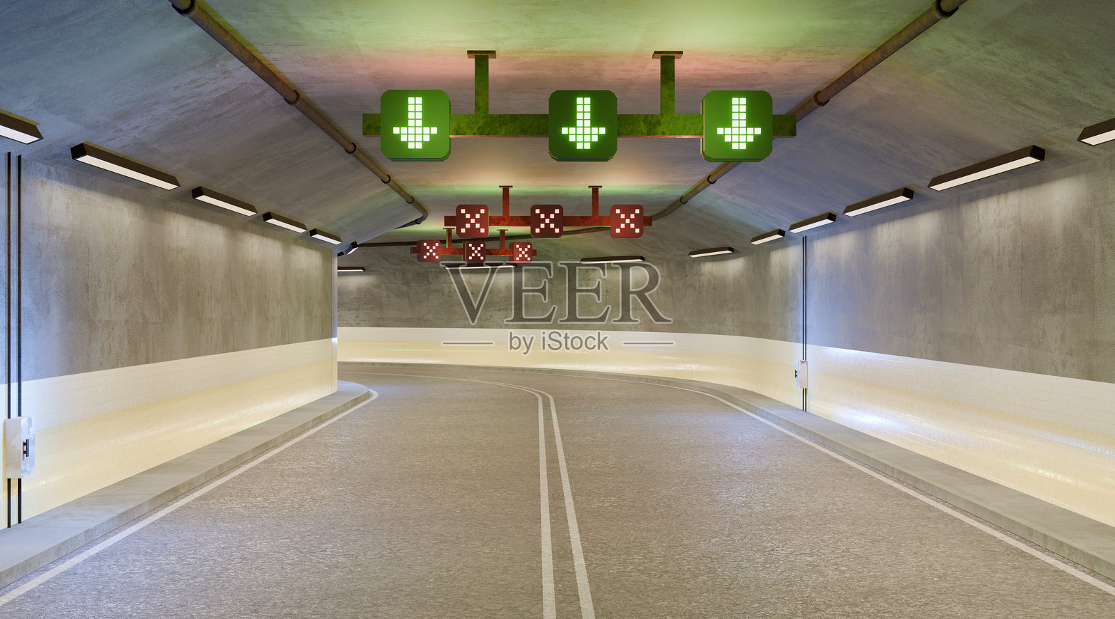 逼真的隧道3D渲染图照片摄影图片