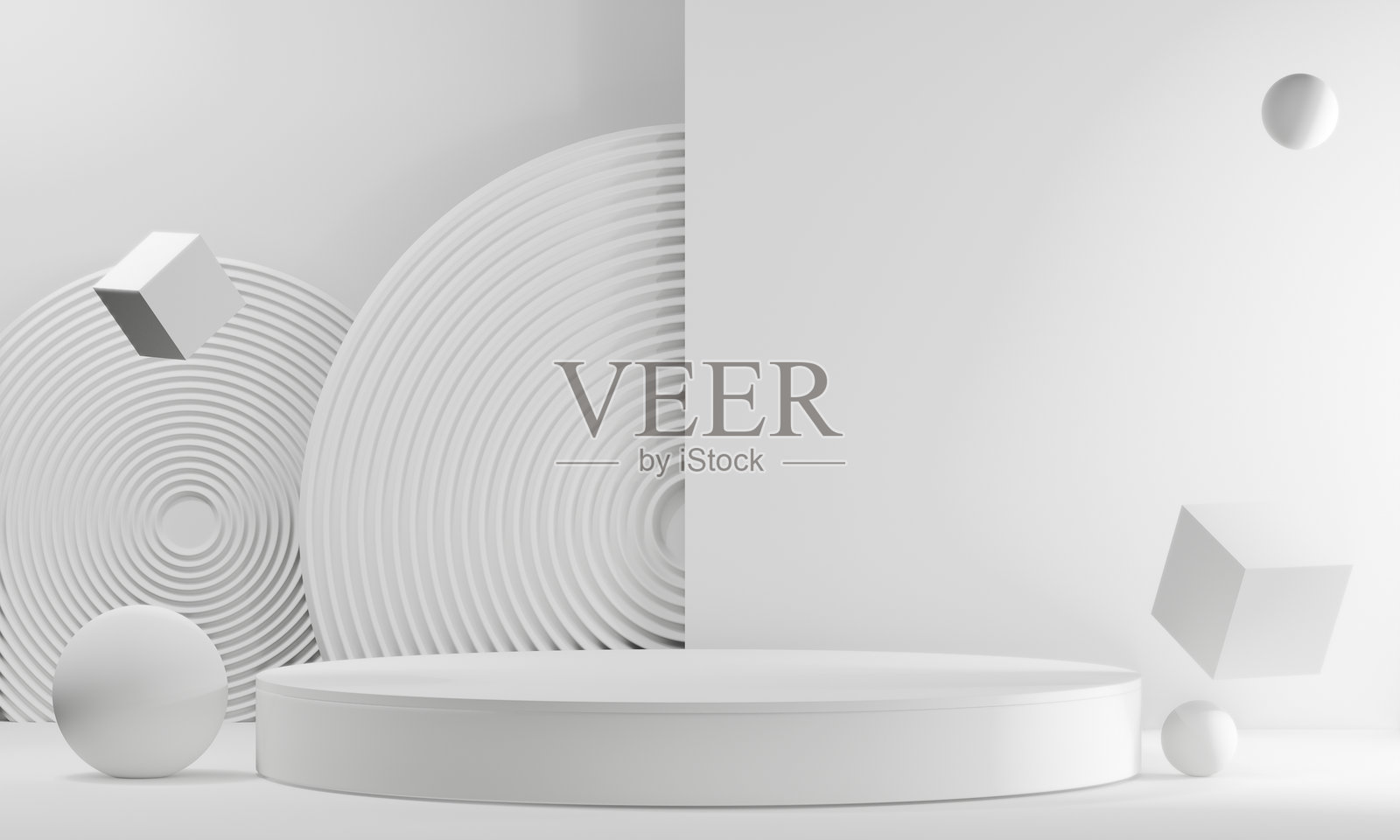 适合产品展示的白色舞台讲台装饰,3D渲染图照片摄影图片