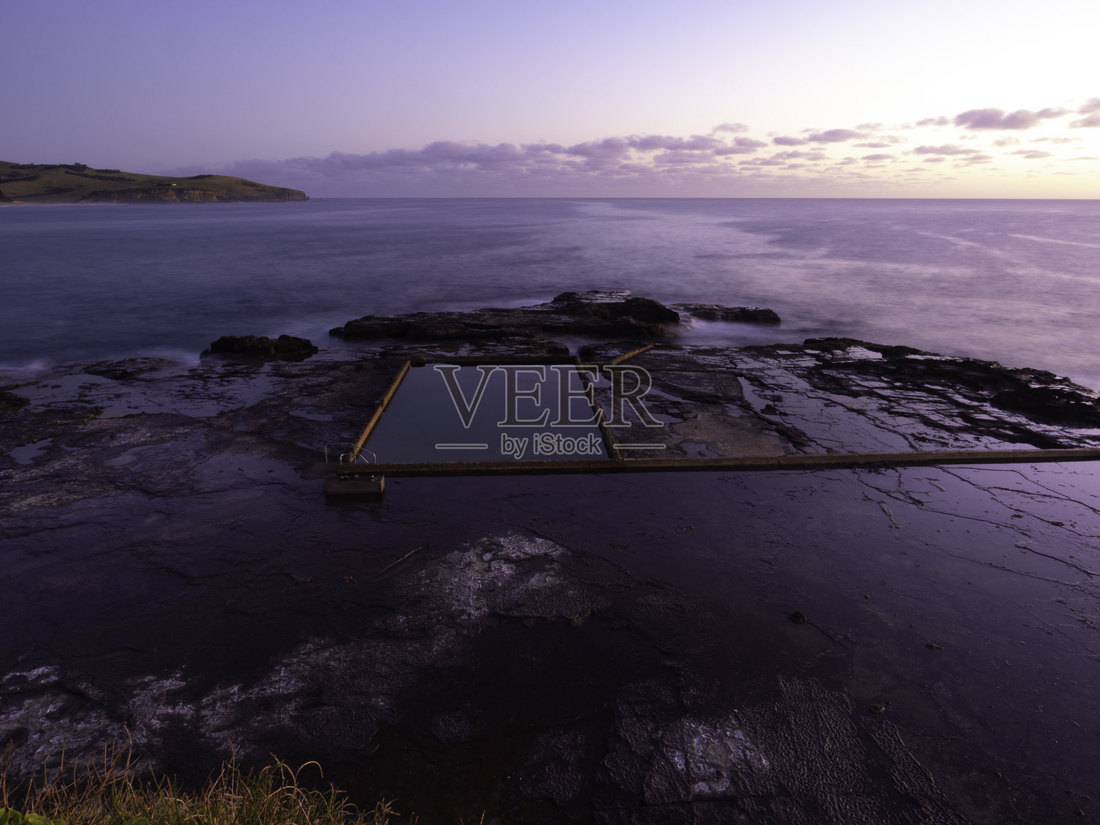 日出时的海洋泳池照片摄影图片