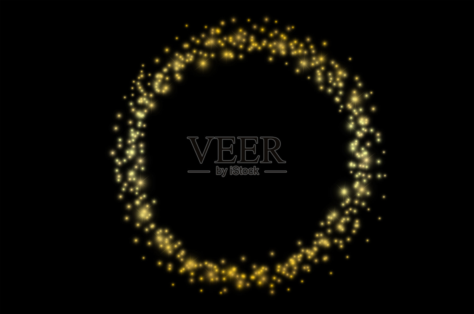 黑色背景上的圆形灯光框架照片摄影图片