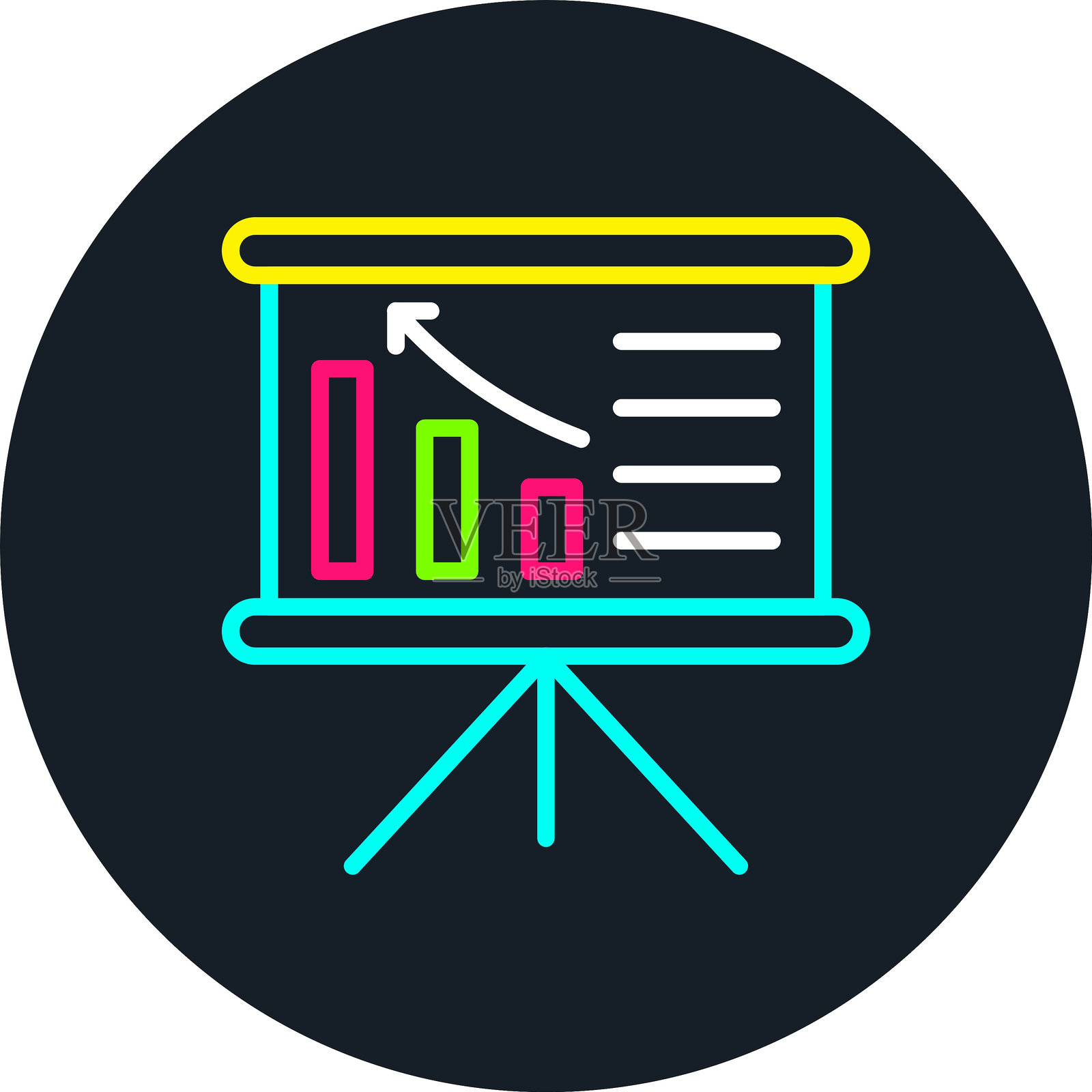 多色条形图线图标插画图片素材