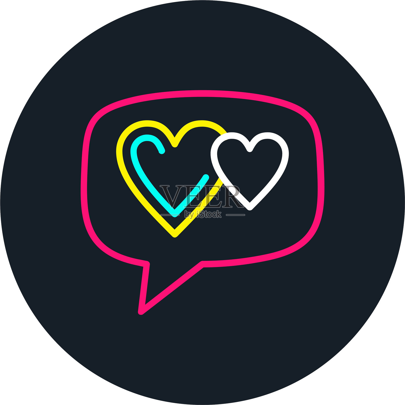 爱心线多色图标插画图片素材