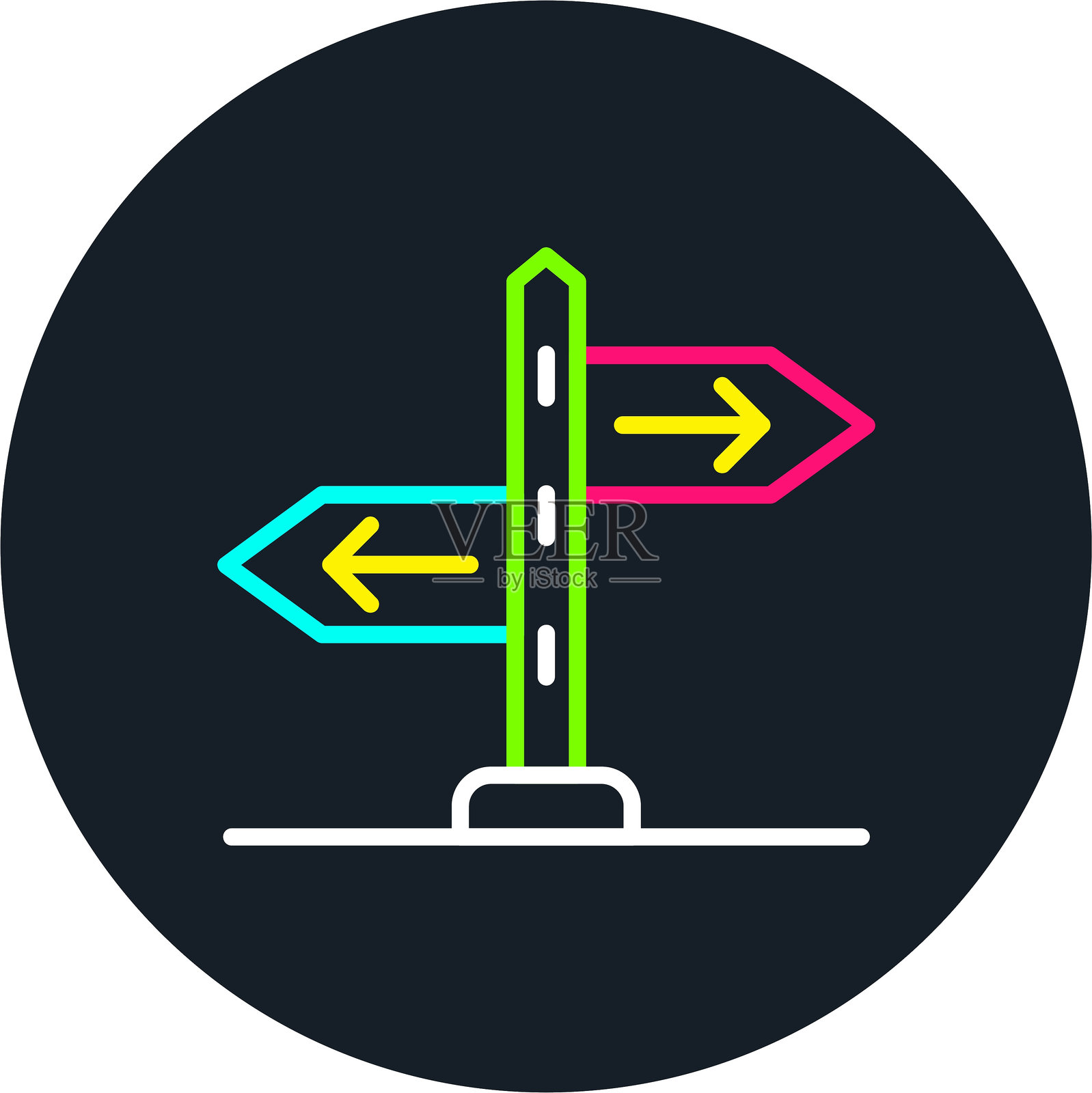 多色标志牌图标插画图片素材