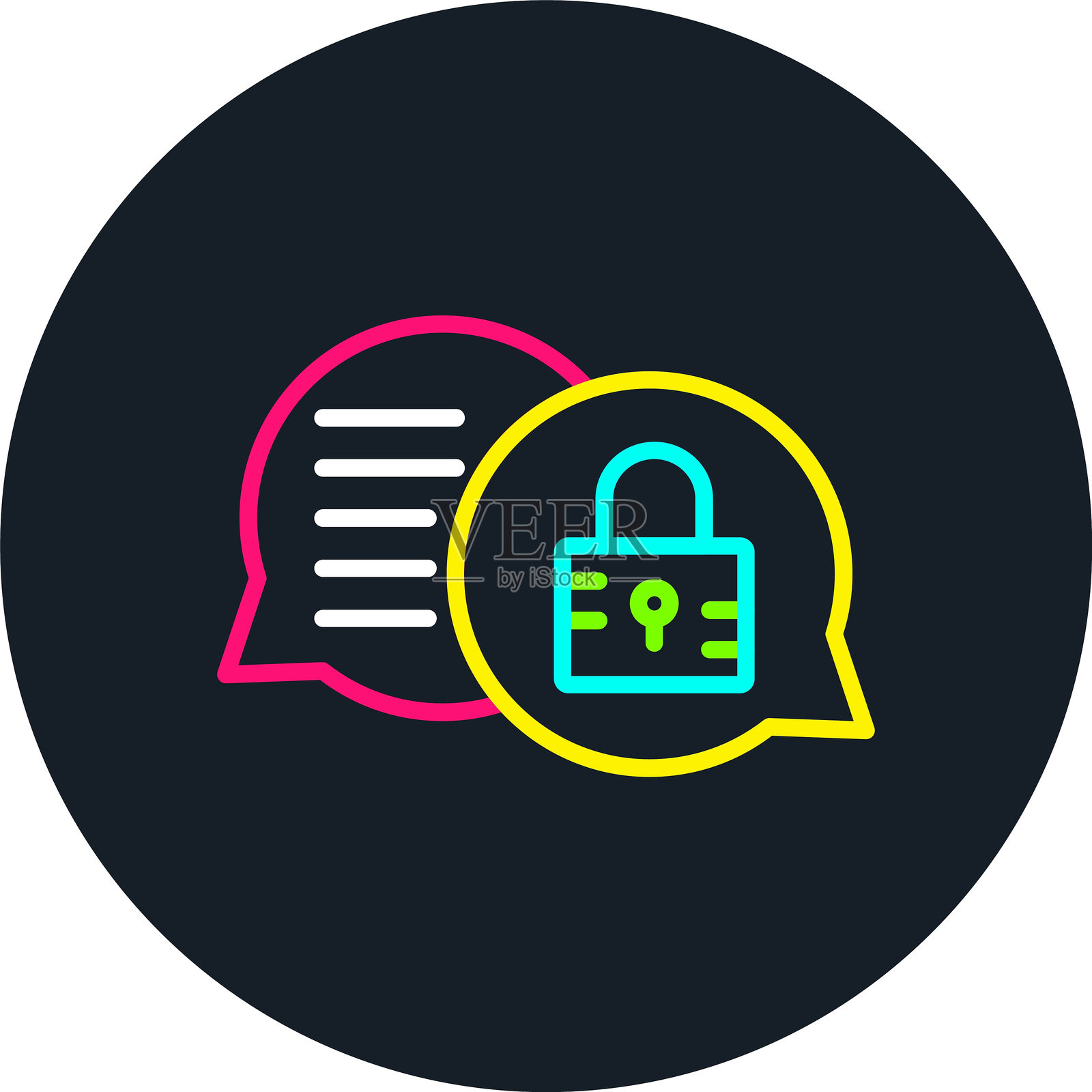 聊天线多色图标插画图片素材