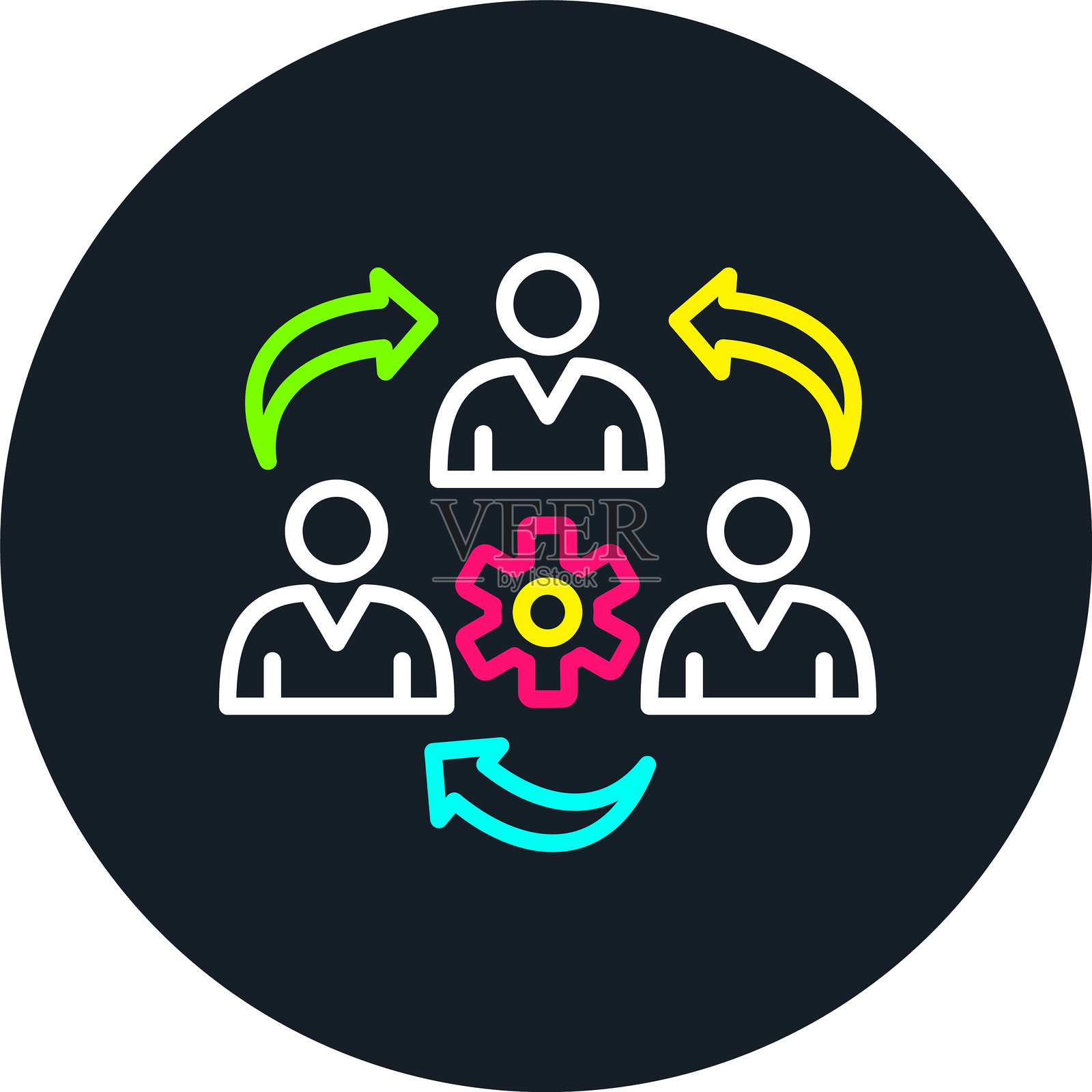 协调线多色图标插画图片素材