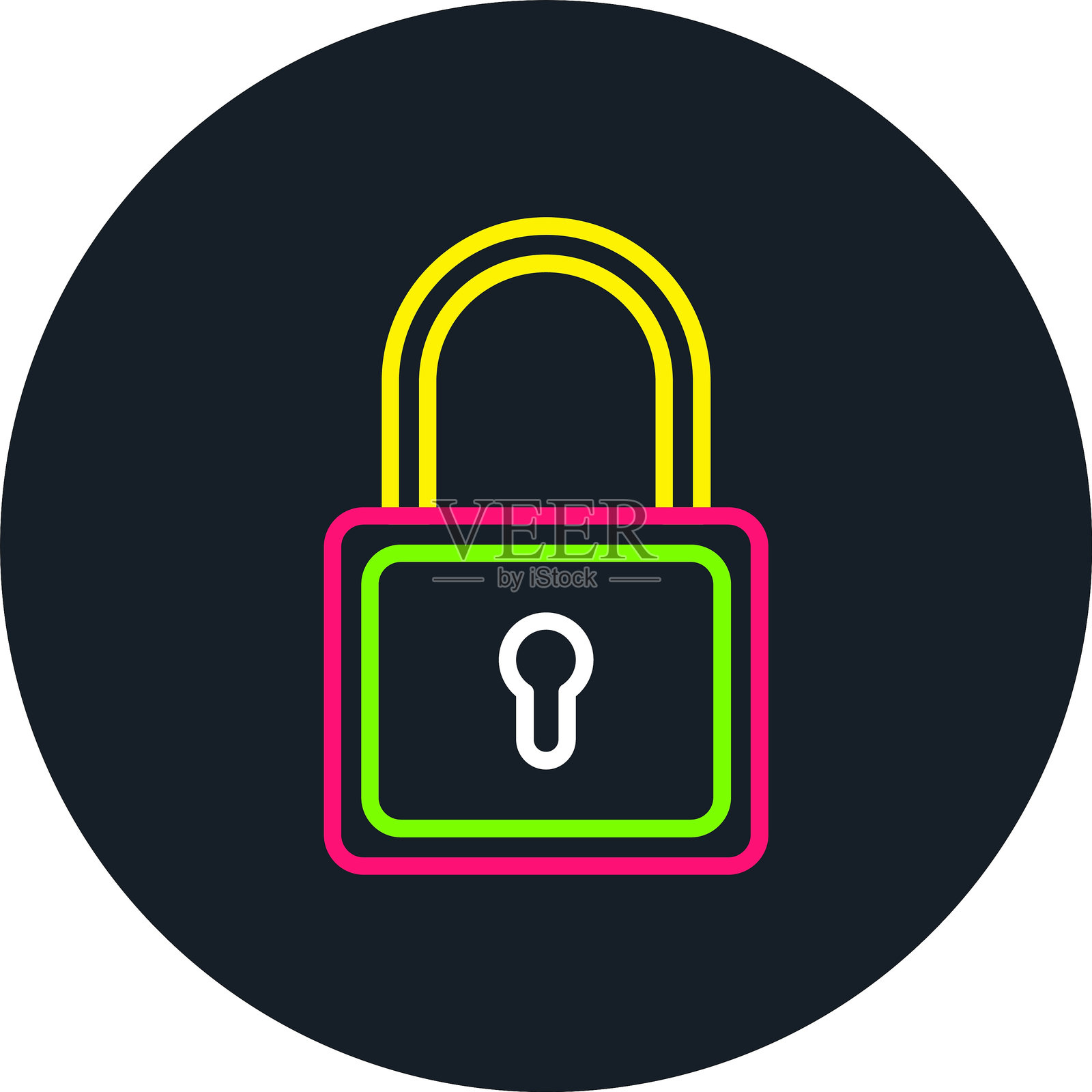 锁线多色图标插画图片素材