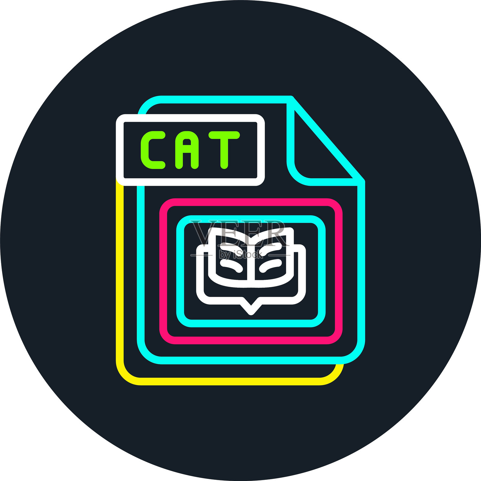 猫线多色图标插画图片素材