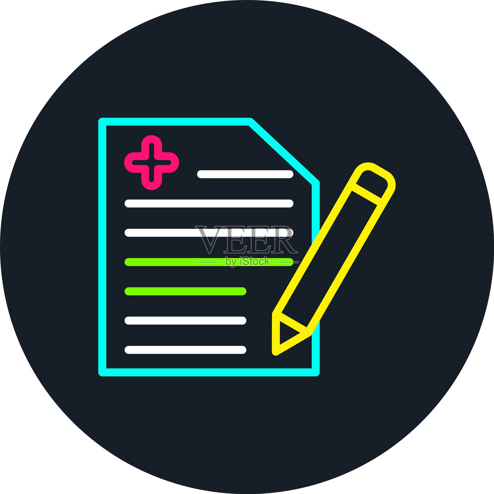 多色医疗结果线图标插画图片素材