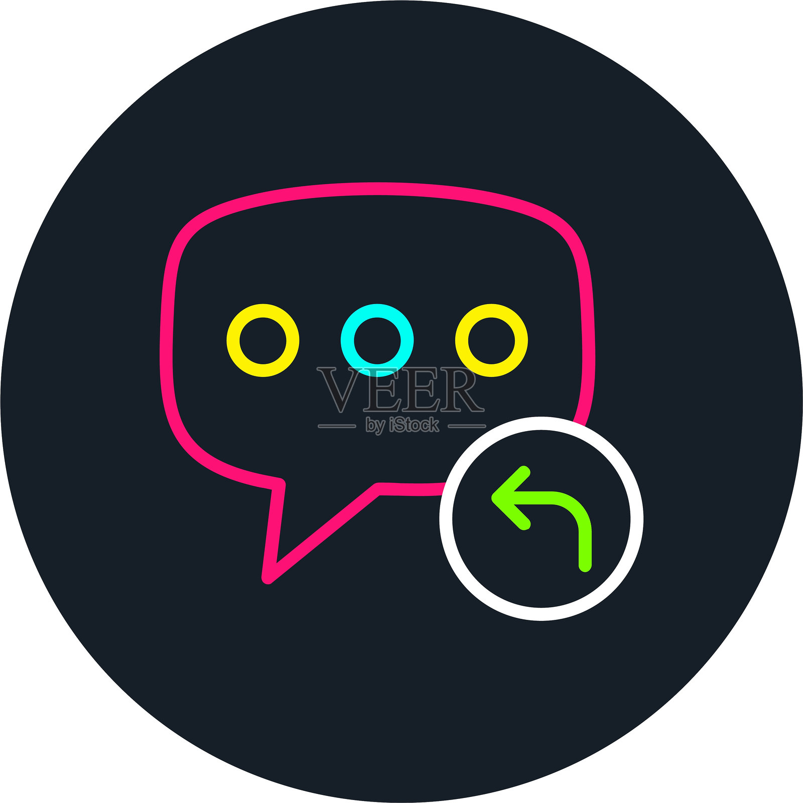 回复线多色图标插画图片素材