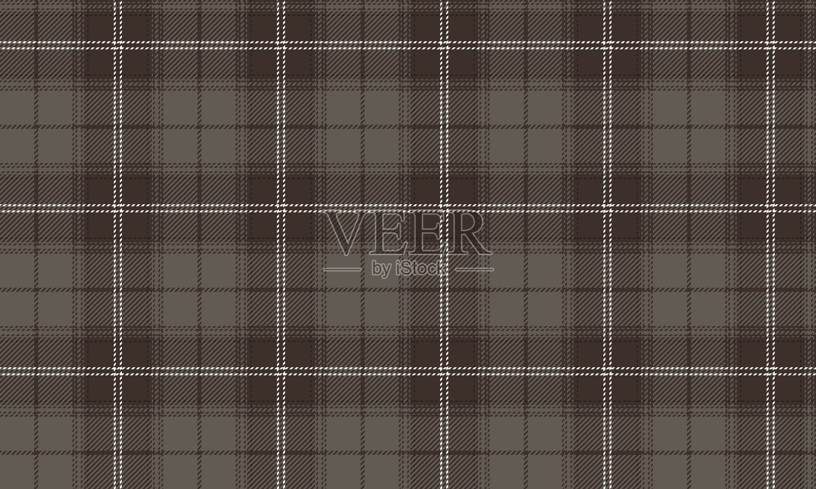 棕色和白色的格子布料图案,无缝设计,适用于纺织品、现代服装、裙子或装饰性面料。矢量插图。插画图片素材