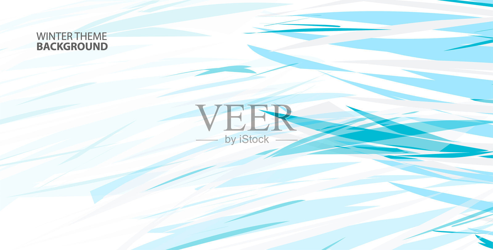 淡蓝色冬季主题的背景抽象框架,留有空白区域。插画图片素材