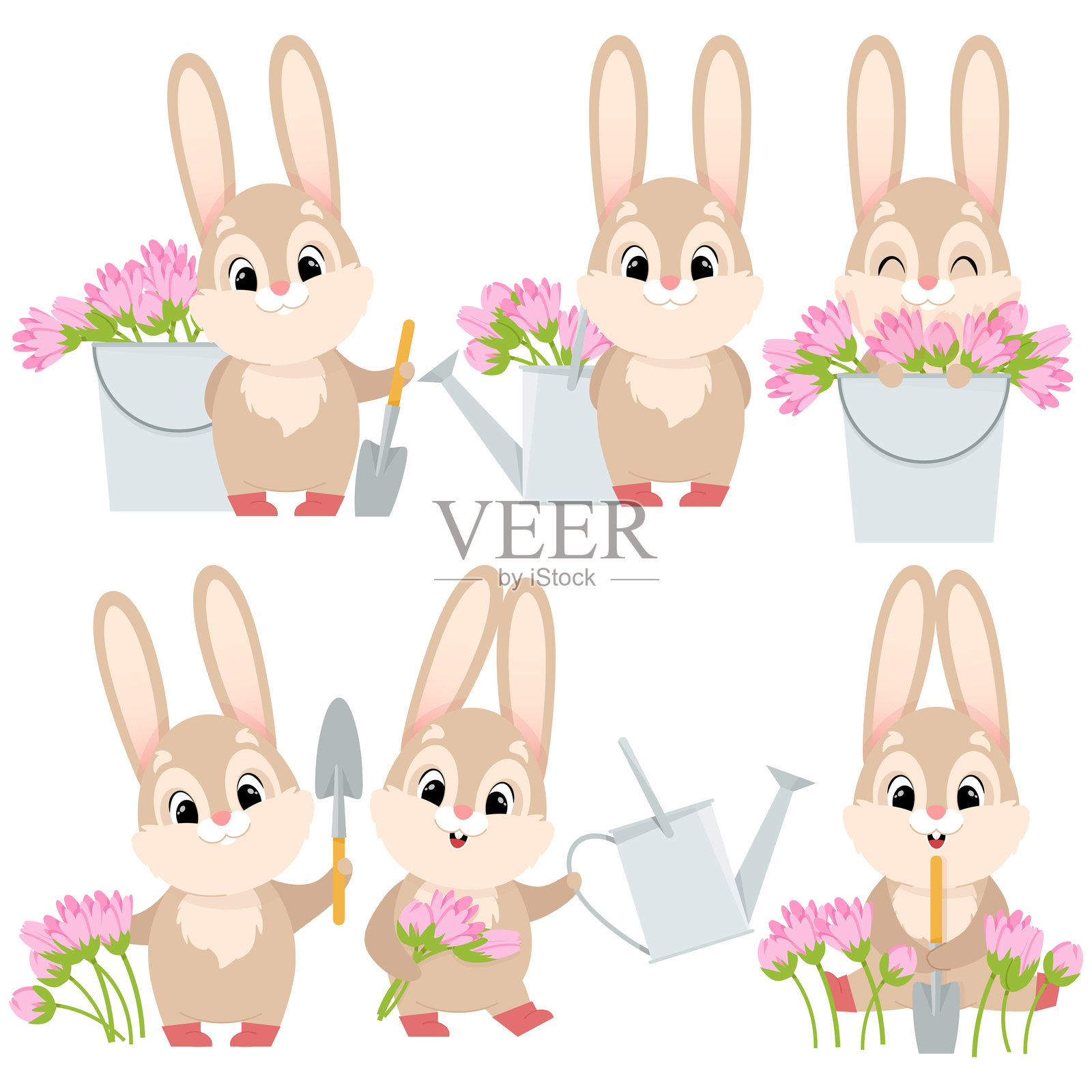 复活节兔子插画图片素材