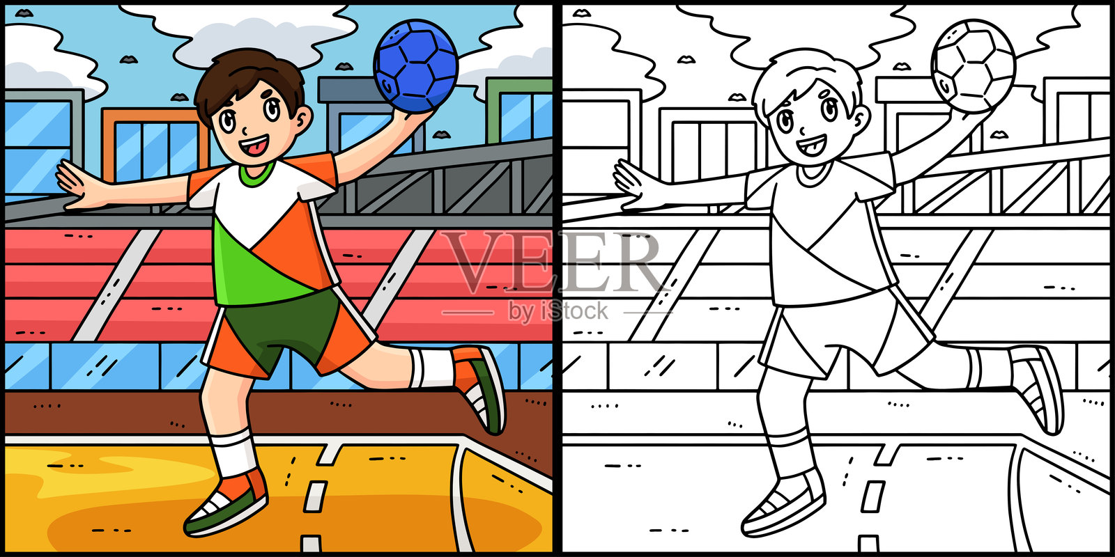 准备传球的手球运动员插图插画图片素材