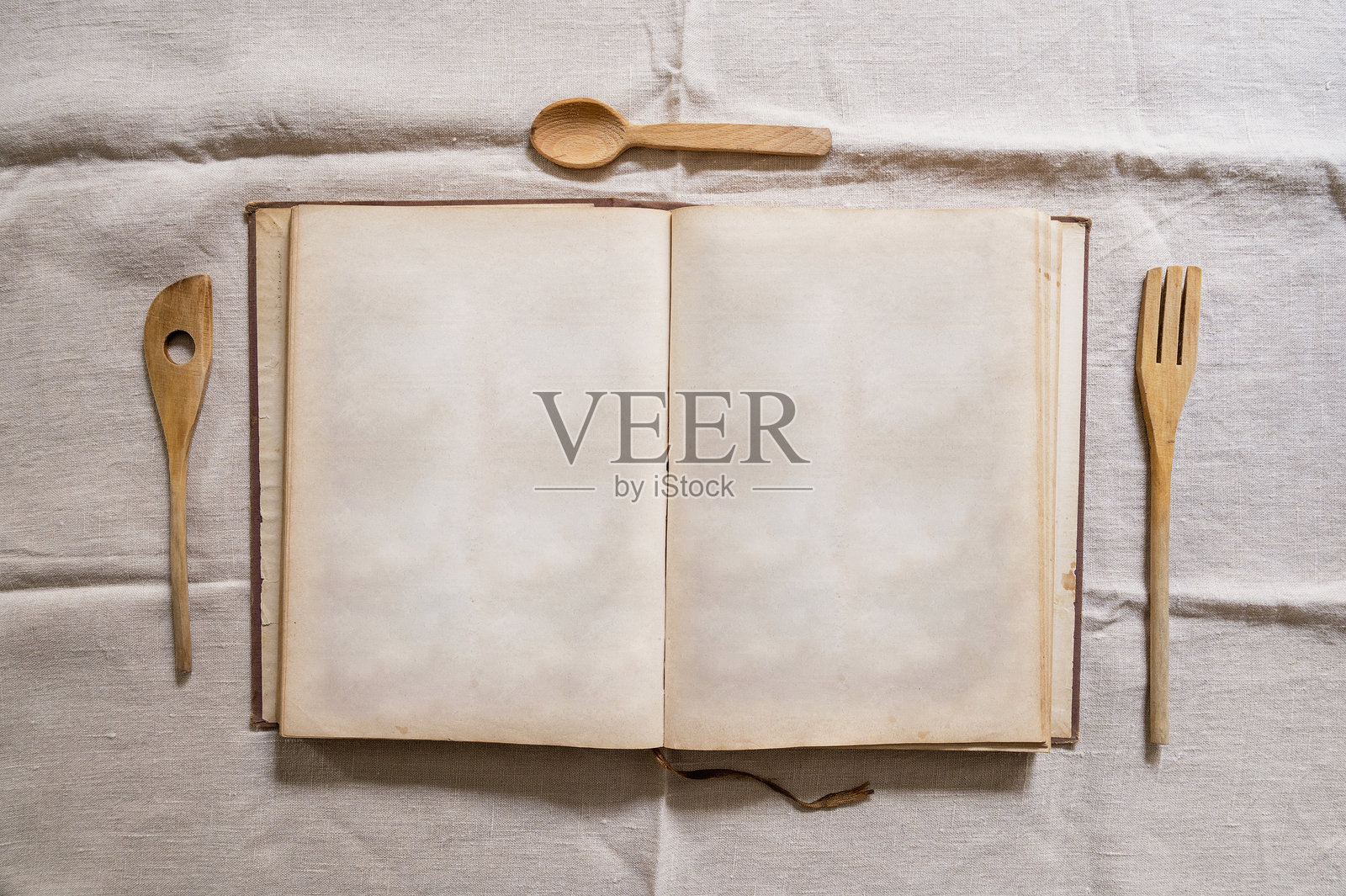 旧的空白书页,烹饪主题背景照片摄影图片