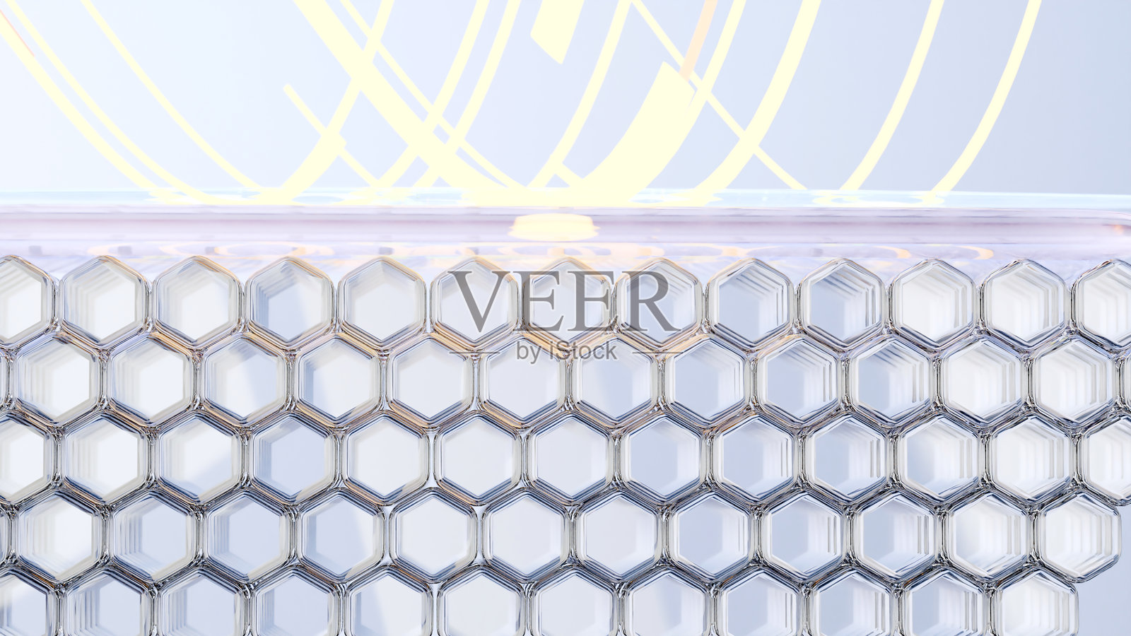 防晒霜或精华液滴,紫外线屏障反射紫外线阳光,六角形皮肤细胞层,防晒乳液,SPF紫外线保护,化妆品广告,胶原蛋白,3D渲染照片摄影图片