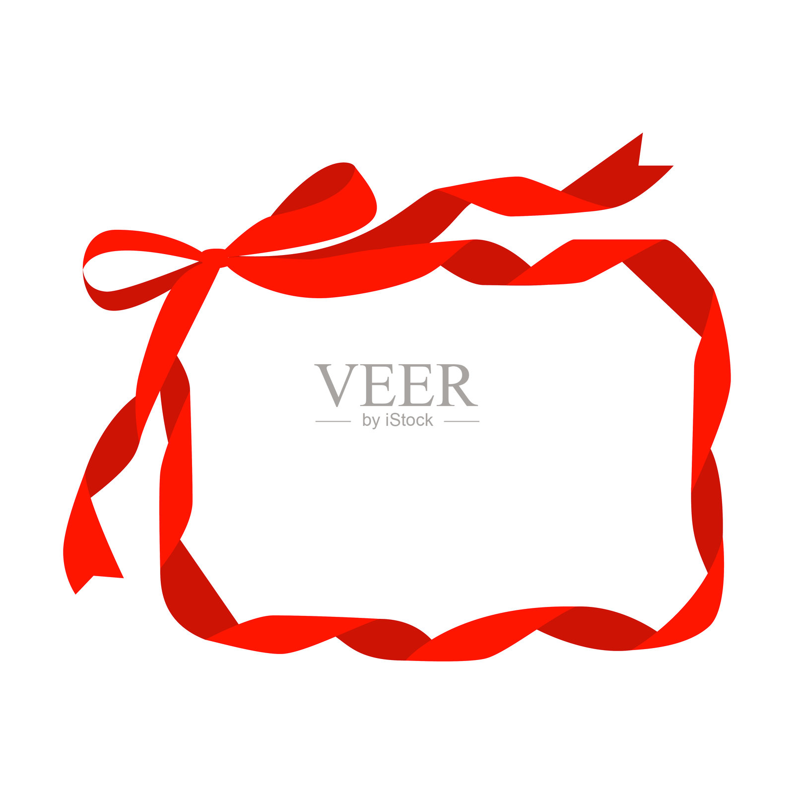 红色丝带蝴蝶结留白空间插画图片素材