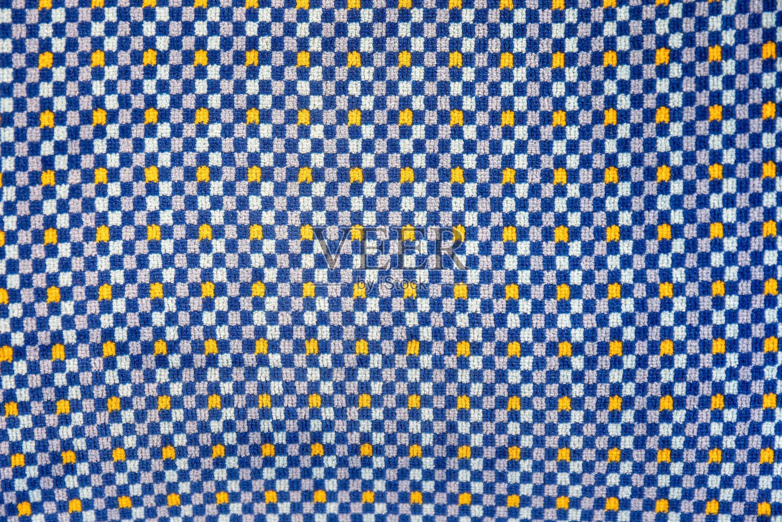 蓝色和黄色方块的抽象纺织纹理几何图案背景照片摄影图片
