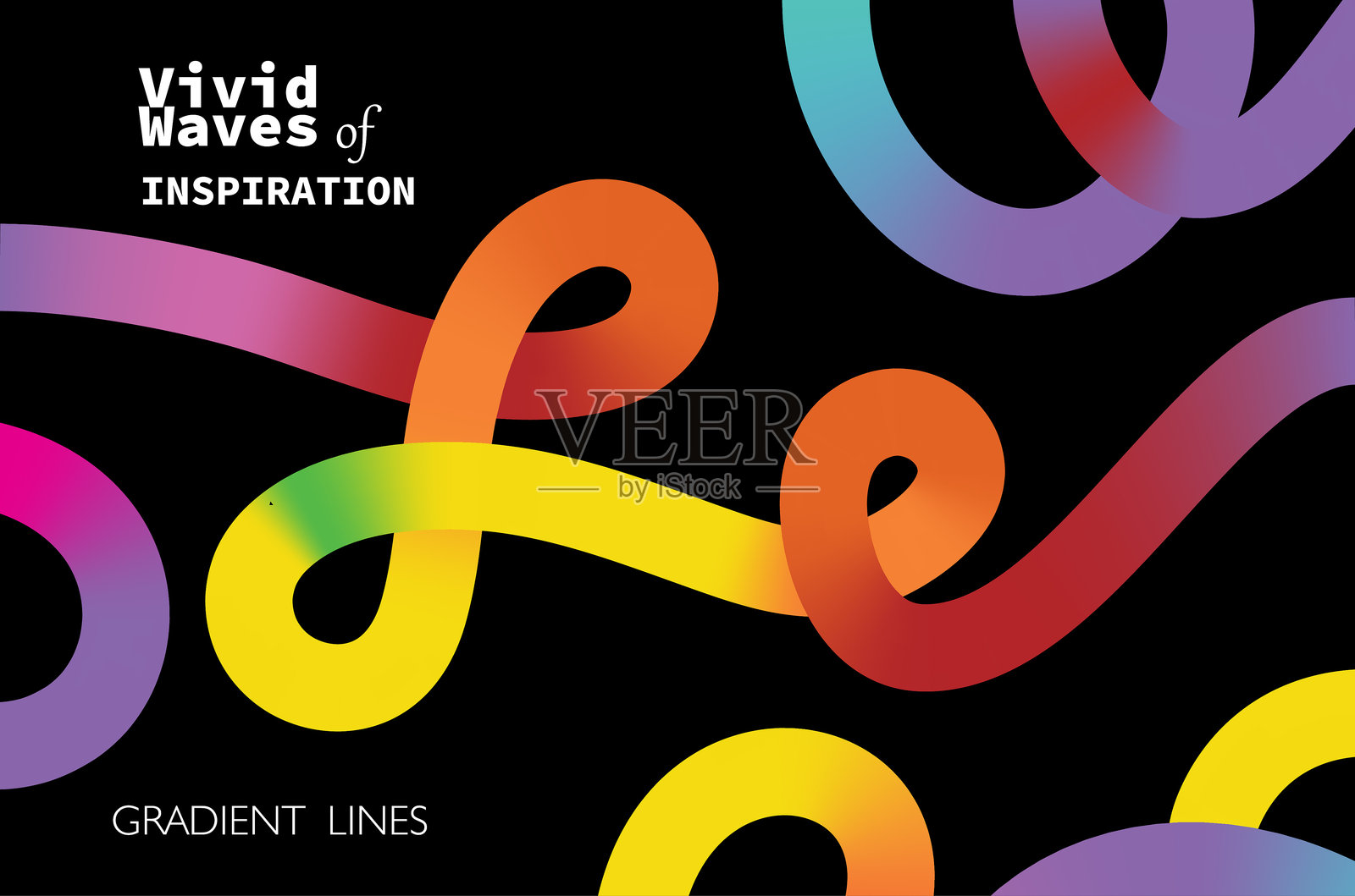 渐变交响曲:抽象线条插画图片素材