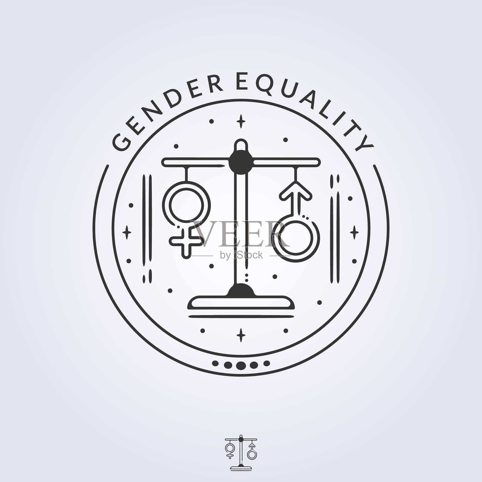 性别平等和秤的标志符号图标矢量插图设计插画图片素材