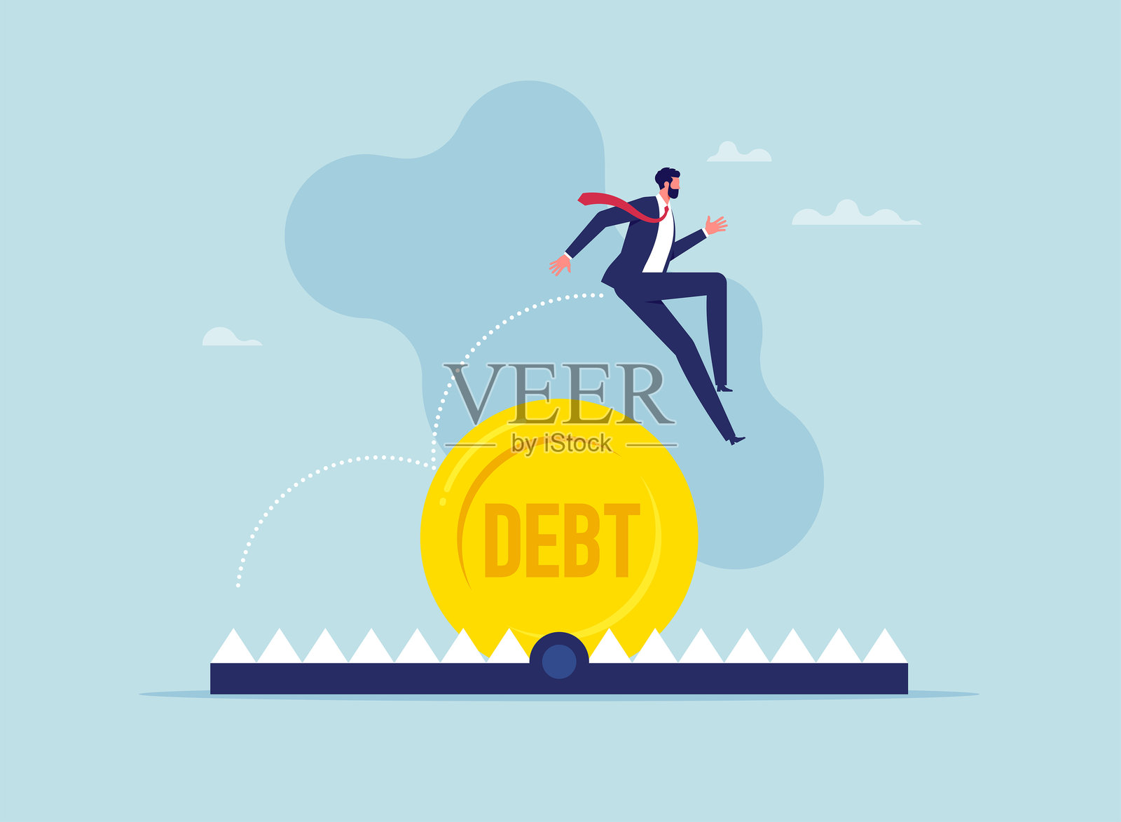 诱骗贪婪者的金钱陷阱插画图片素材