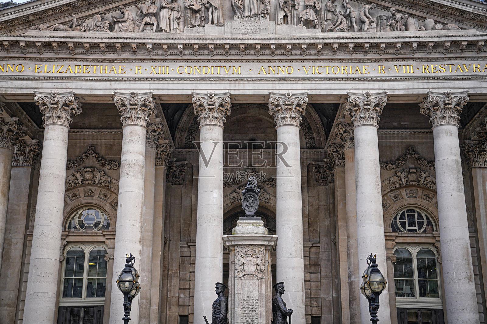 古典科林斯柱,伦敦皇家交易所的古典门廊,英格兰,联合王国,英国,欧洲照片摄影图片