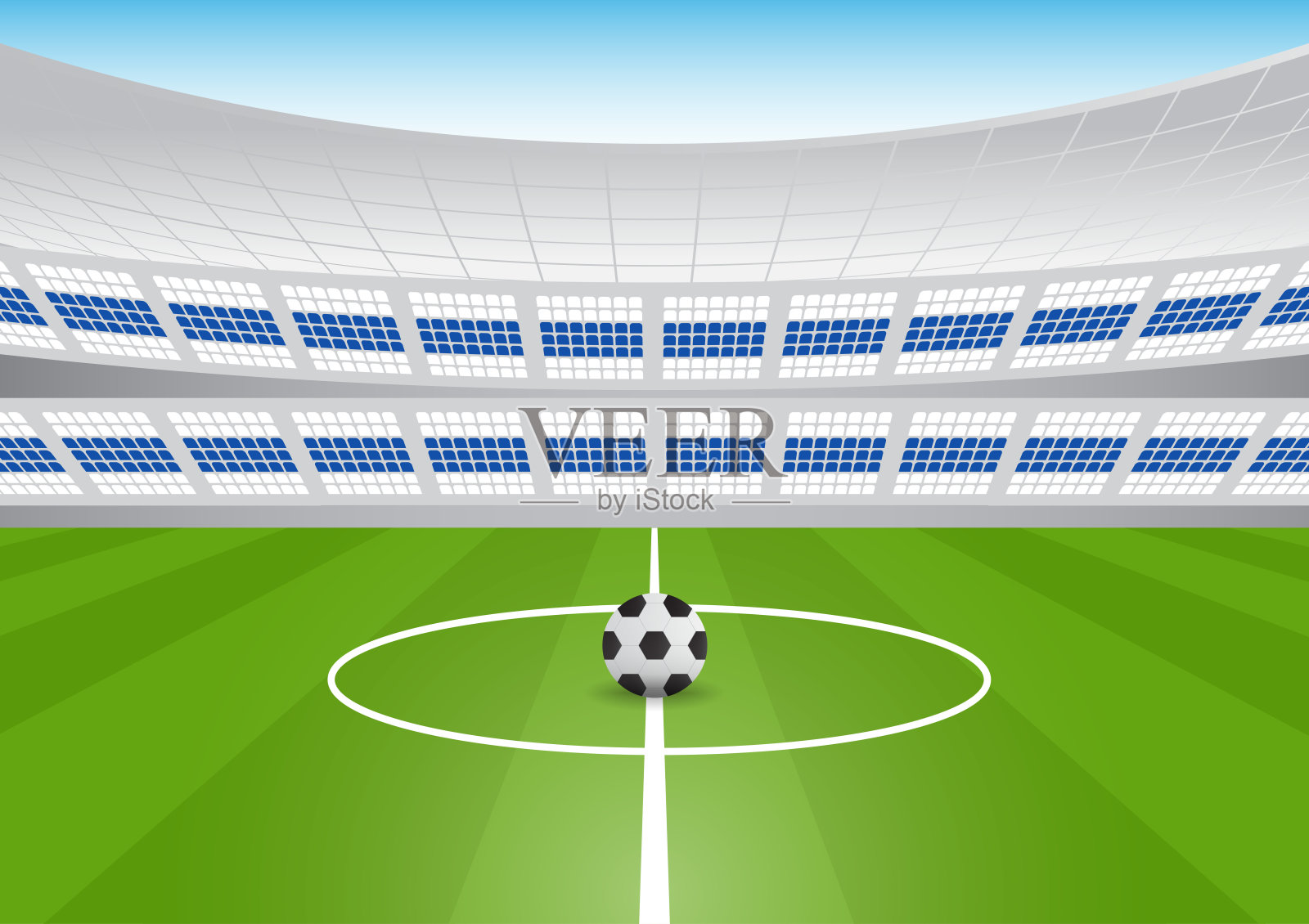 足球场或足球体育场。足球场或足球场体育场。插画图片素材