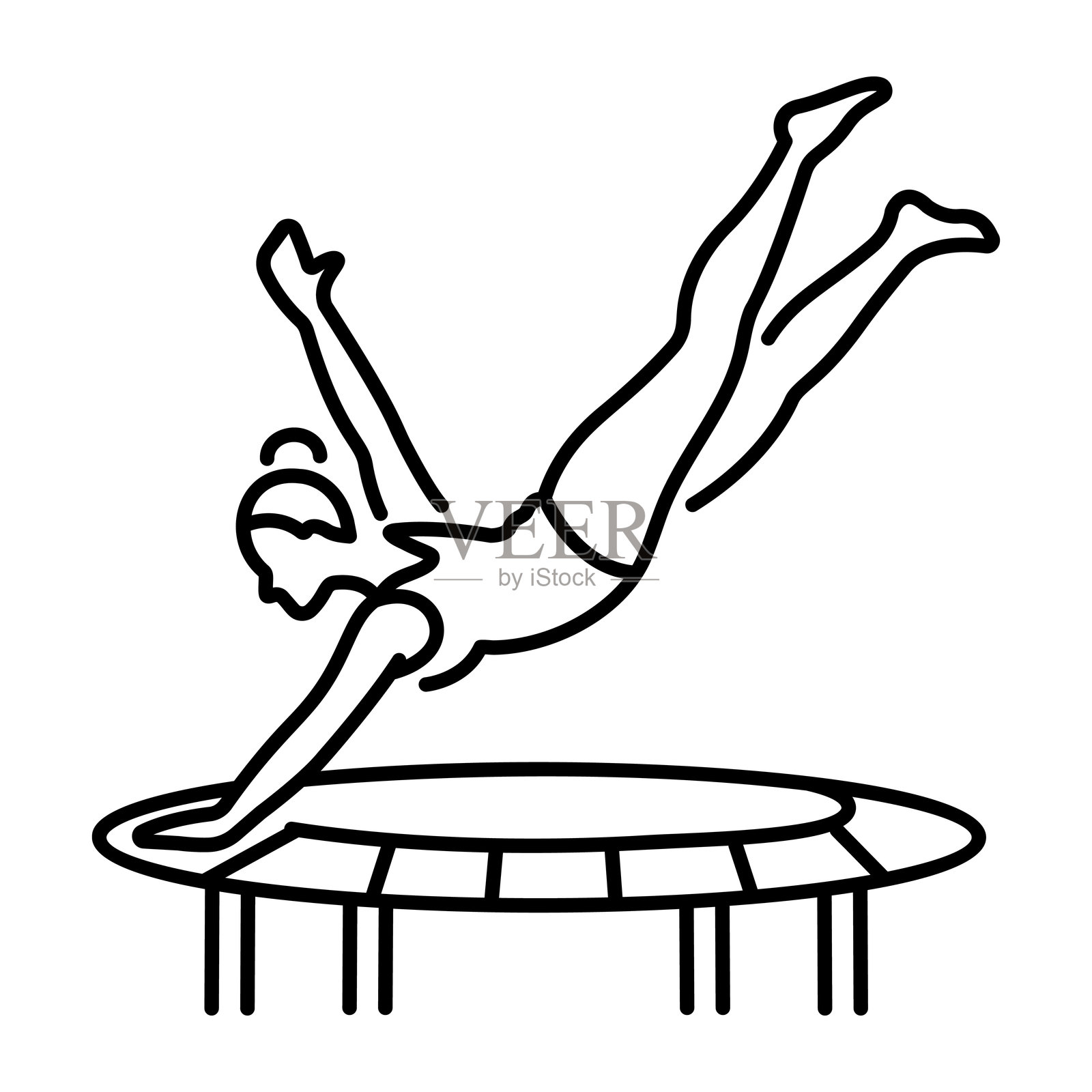 蹦床表演插画图片素材