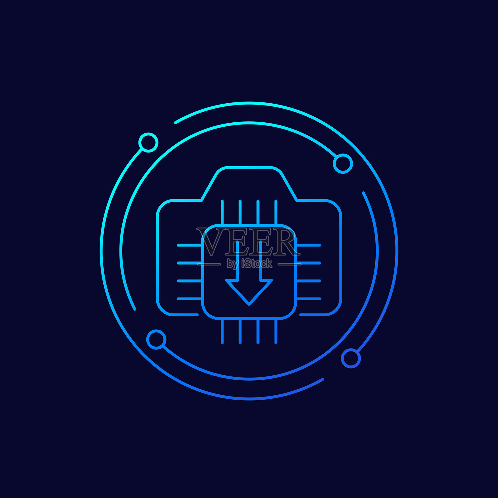 相机固件更新图标,线性设计插画图片素材