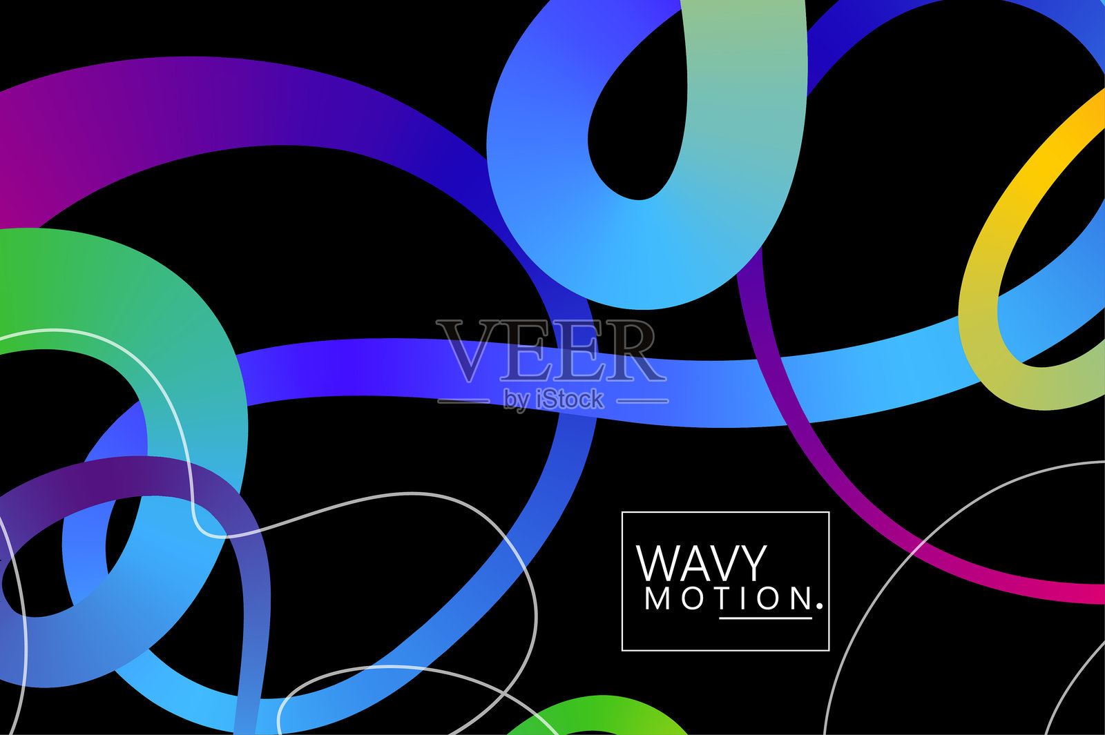 渐变交响曲:抽象线条插画图片素材