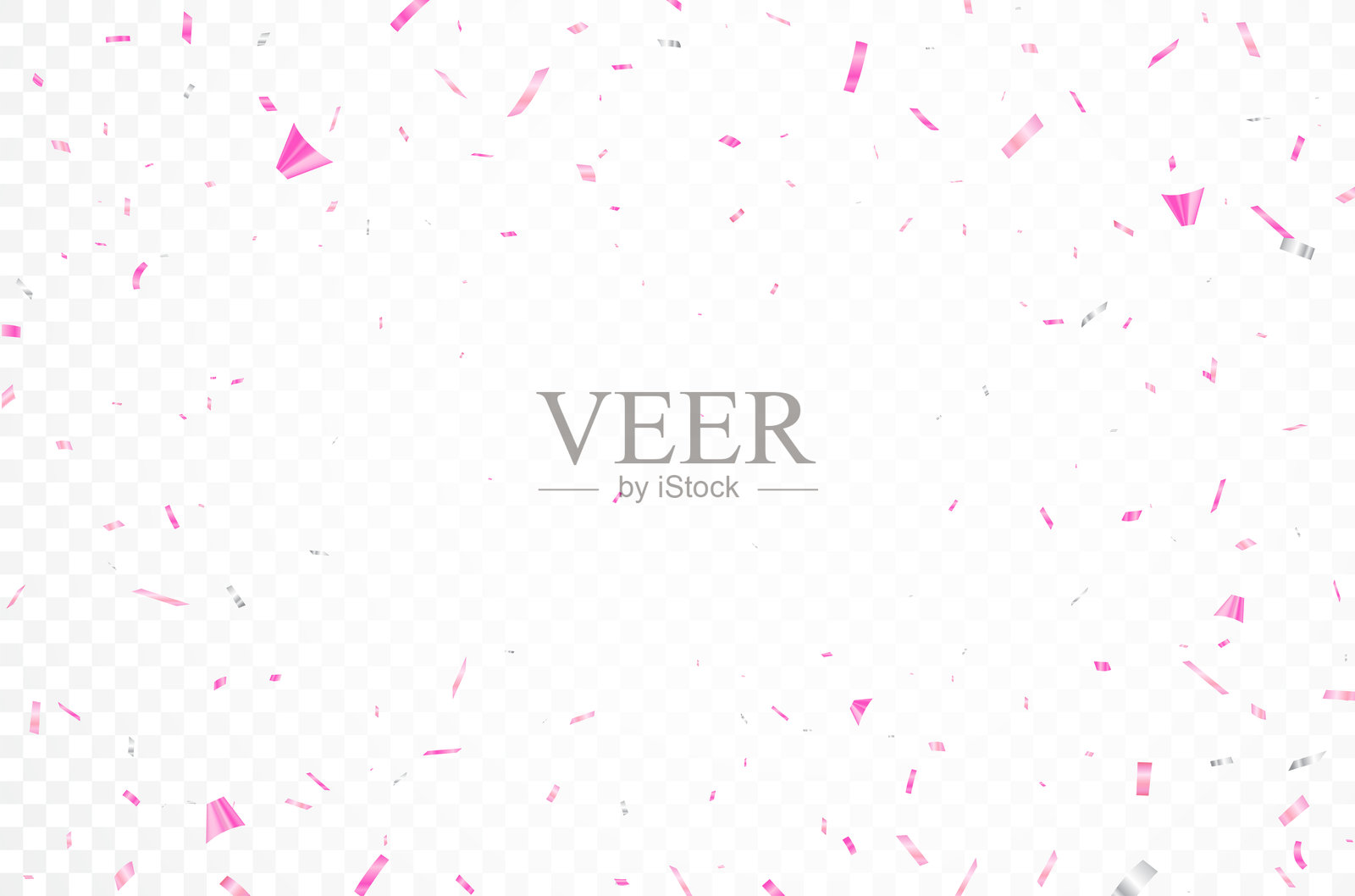 美丽的粉色彩带横幅,适合派对和庆祝活动的背景插画图片素材