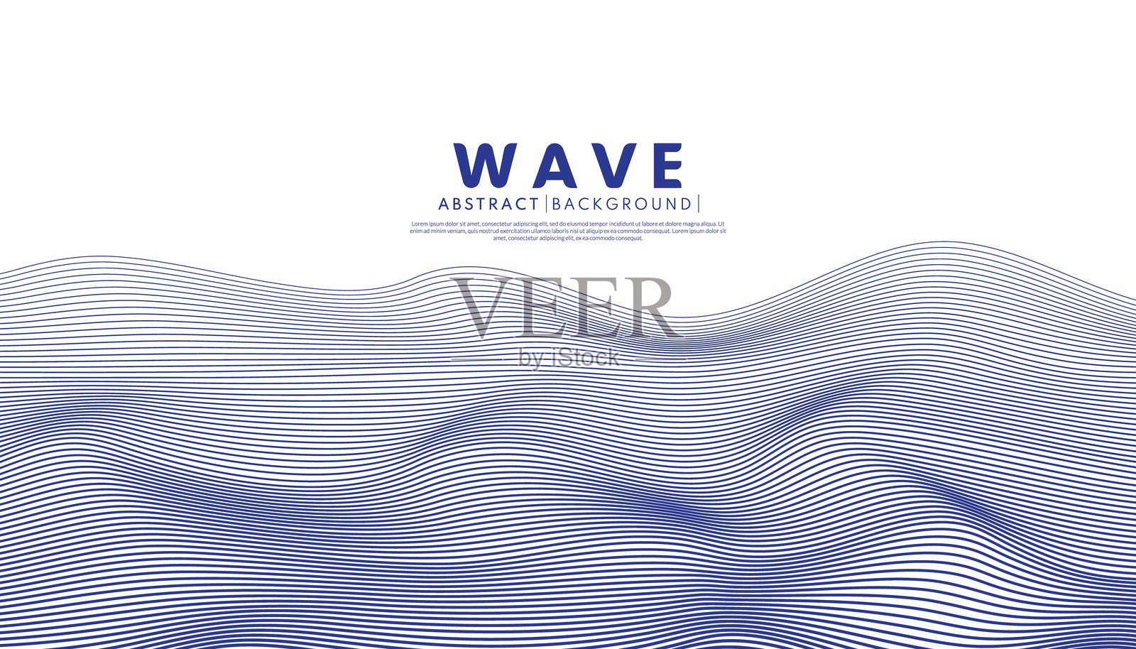 现代设计的抽象蓝色波浪背景,具有线条和纹理。插画图片素材