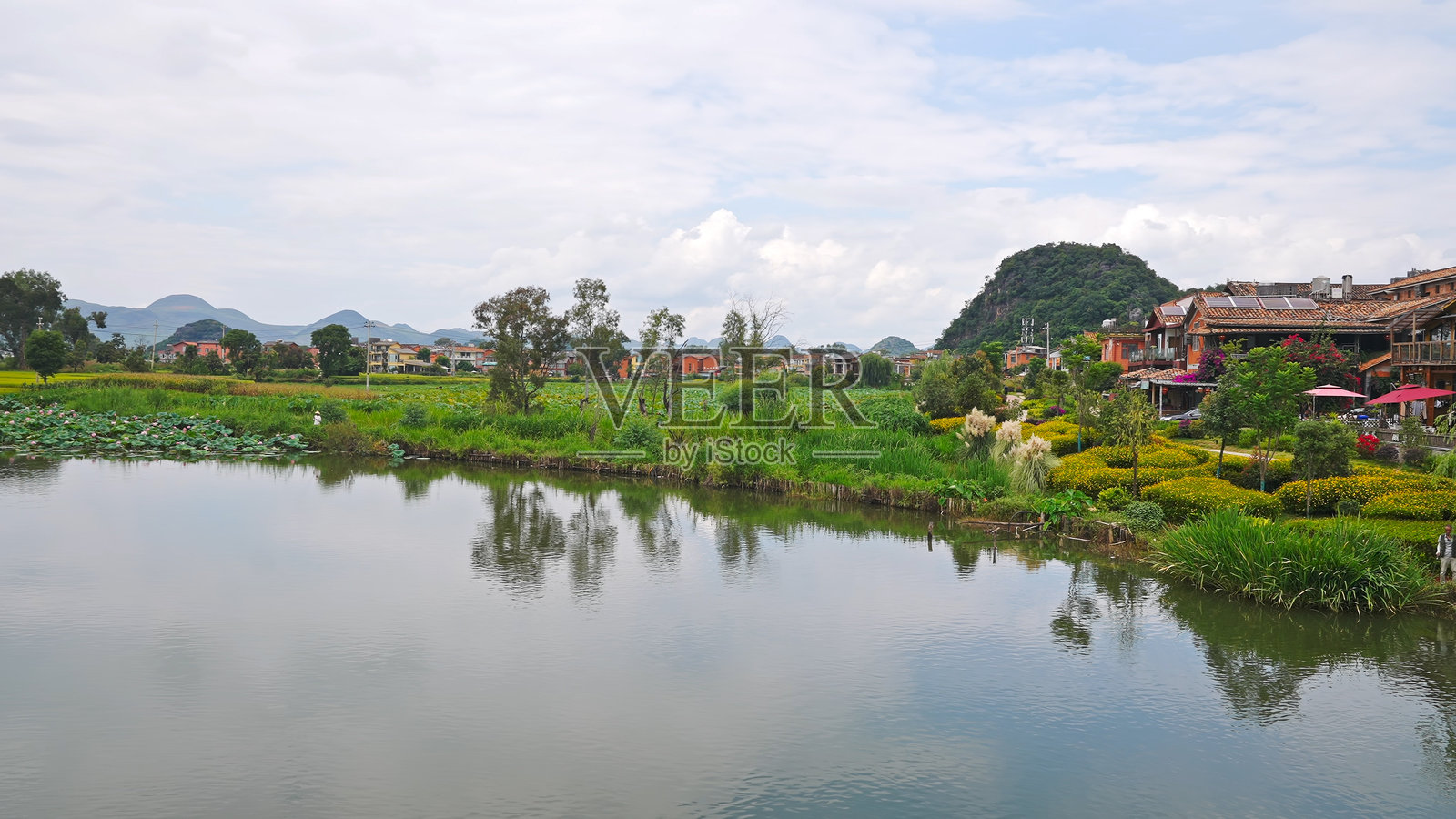 喀斯特地貌,普者黑,丘北县,文山壮族苗族自治州,云南省,中国,亚洲。照片摄影图片