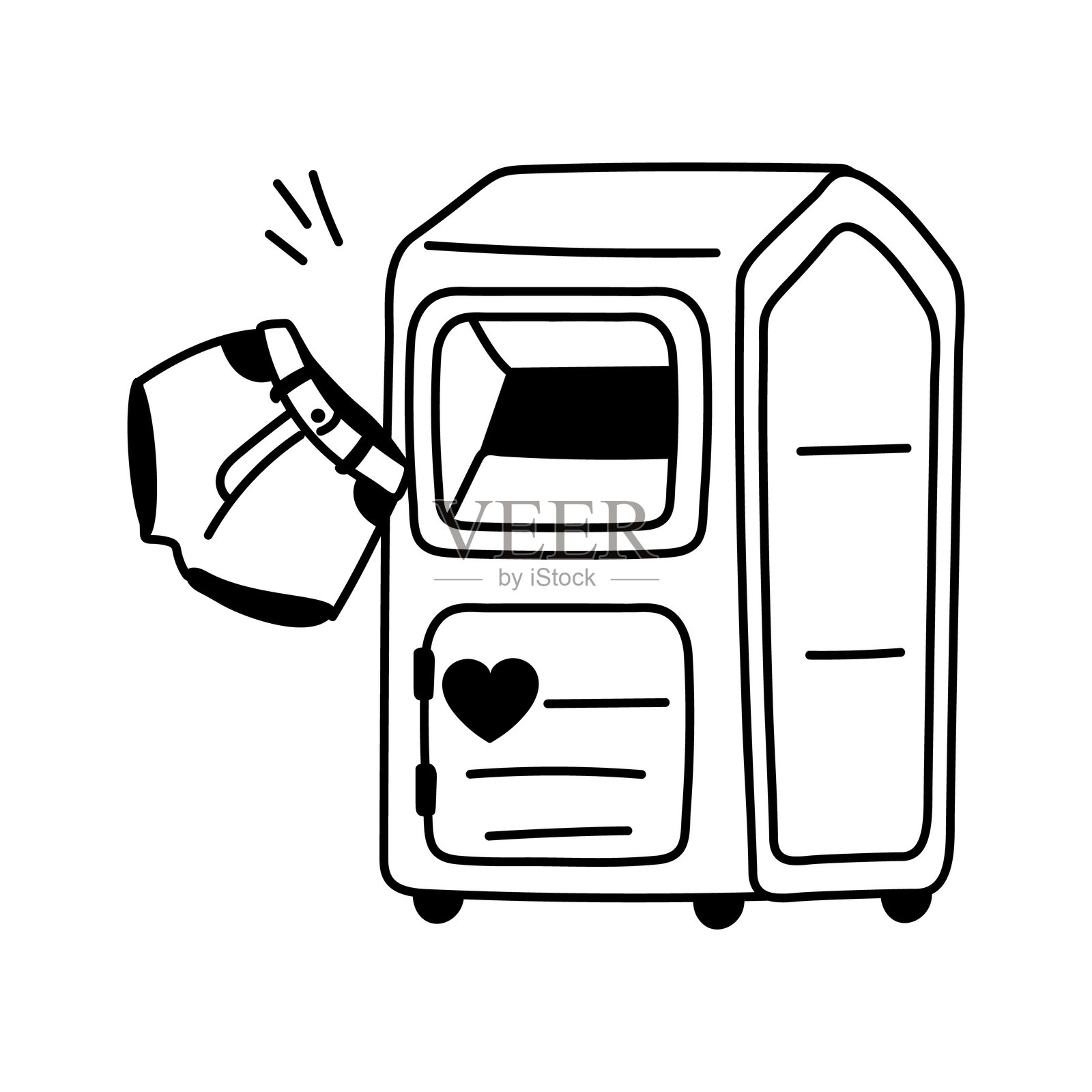 捐款机插画图片素材