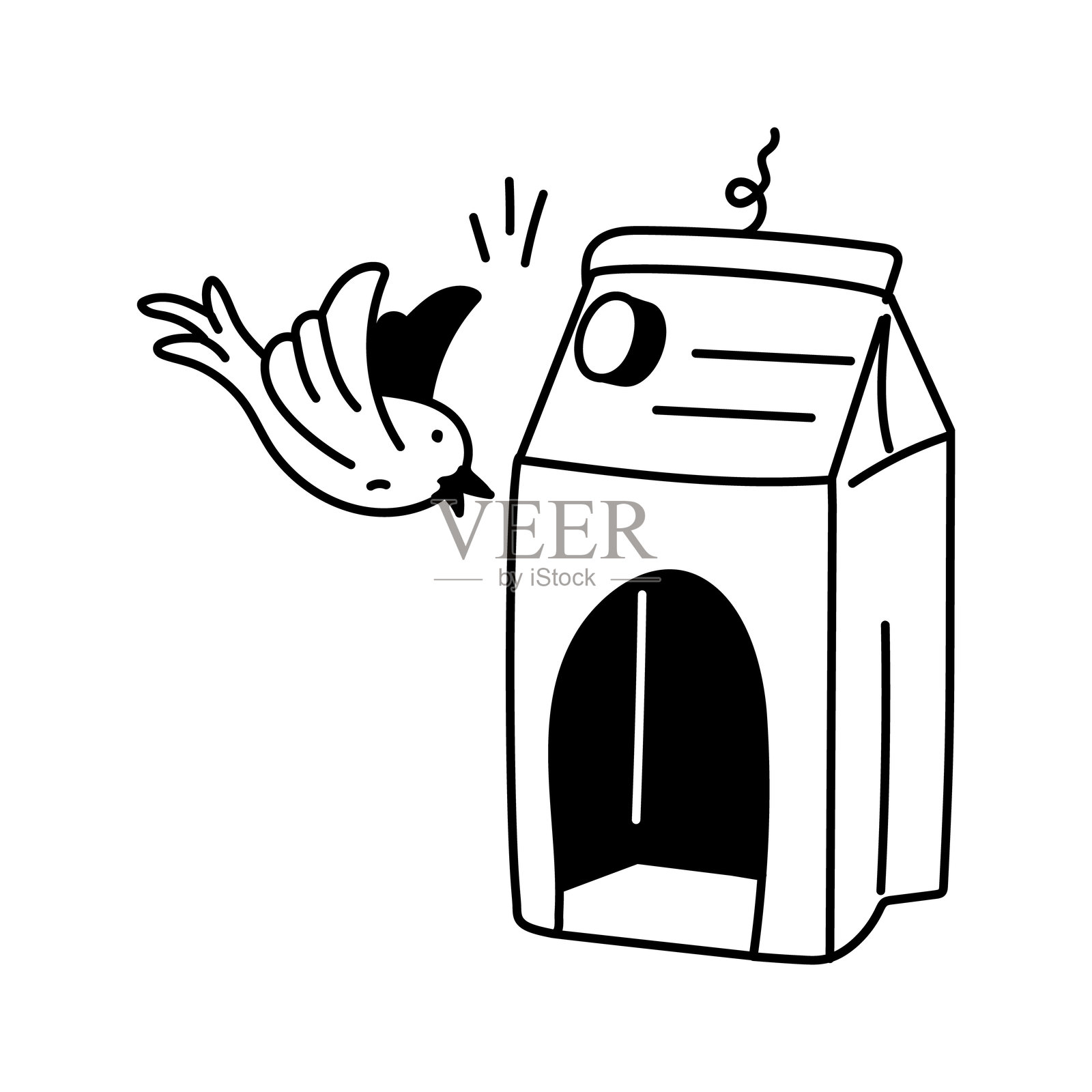 鸟屋插画图片素材