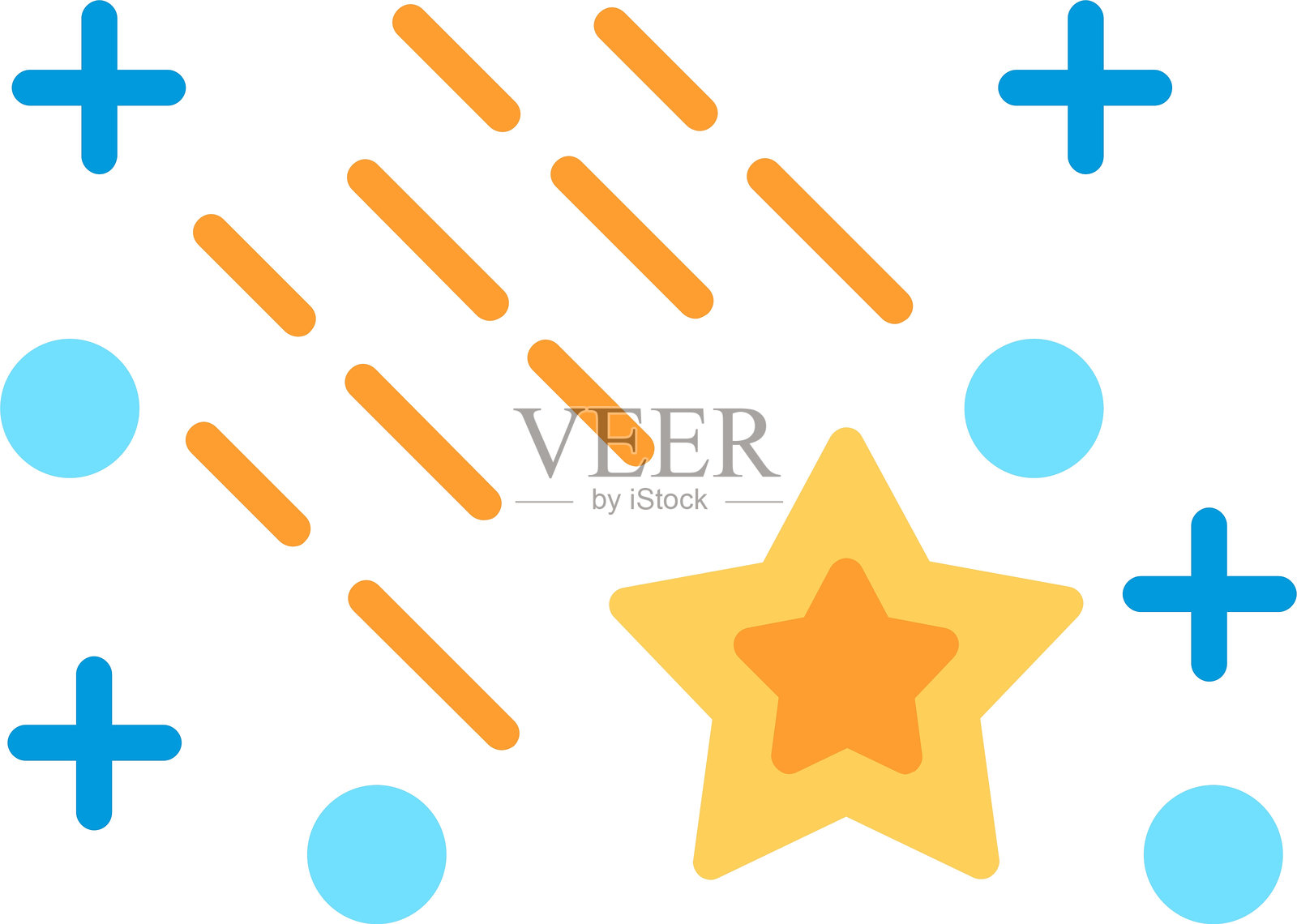 流星雨扁平矢量图标设计插画图片素材