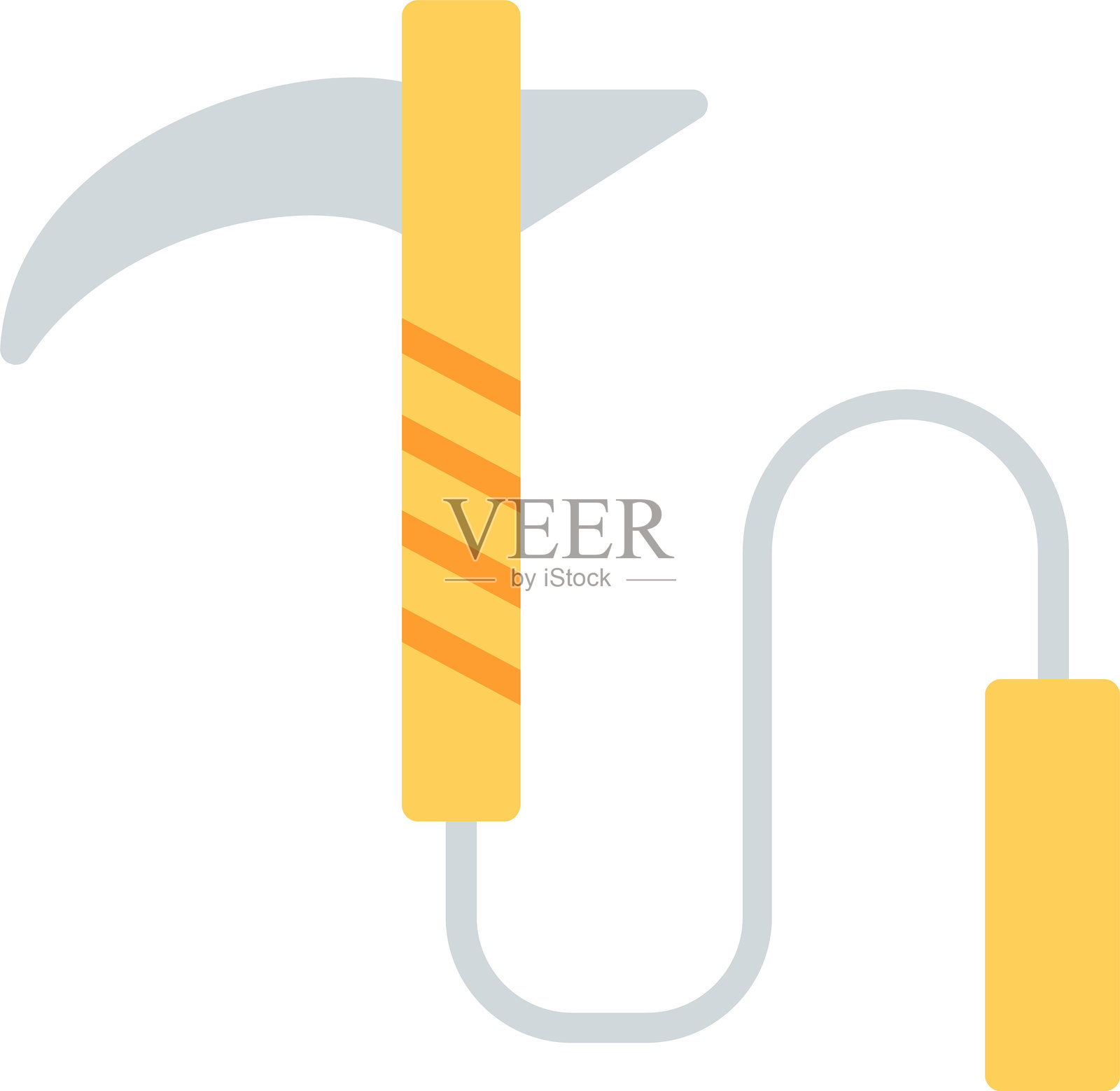 鎖鎌扁平矢量圖標設計插画图片素材