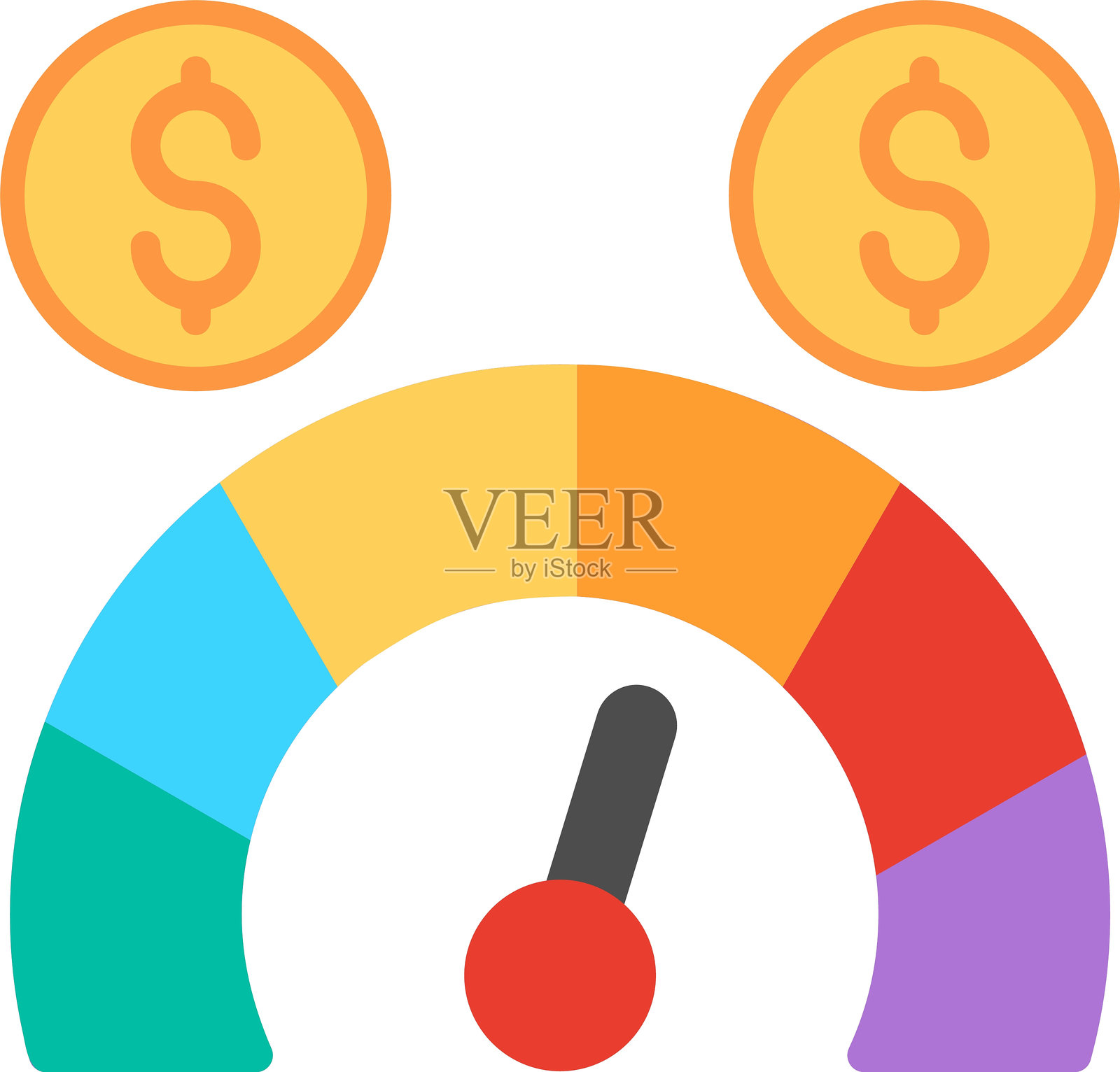 信用评分扁平矢量图标设计插画图片素材